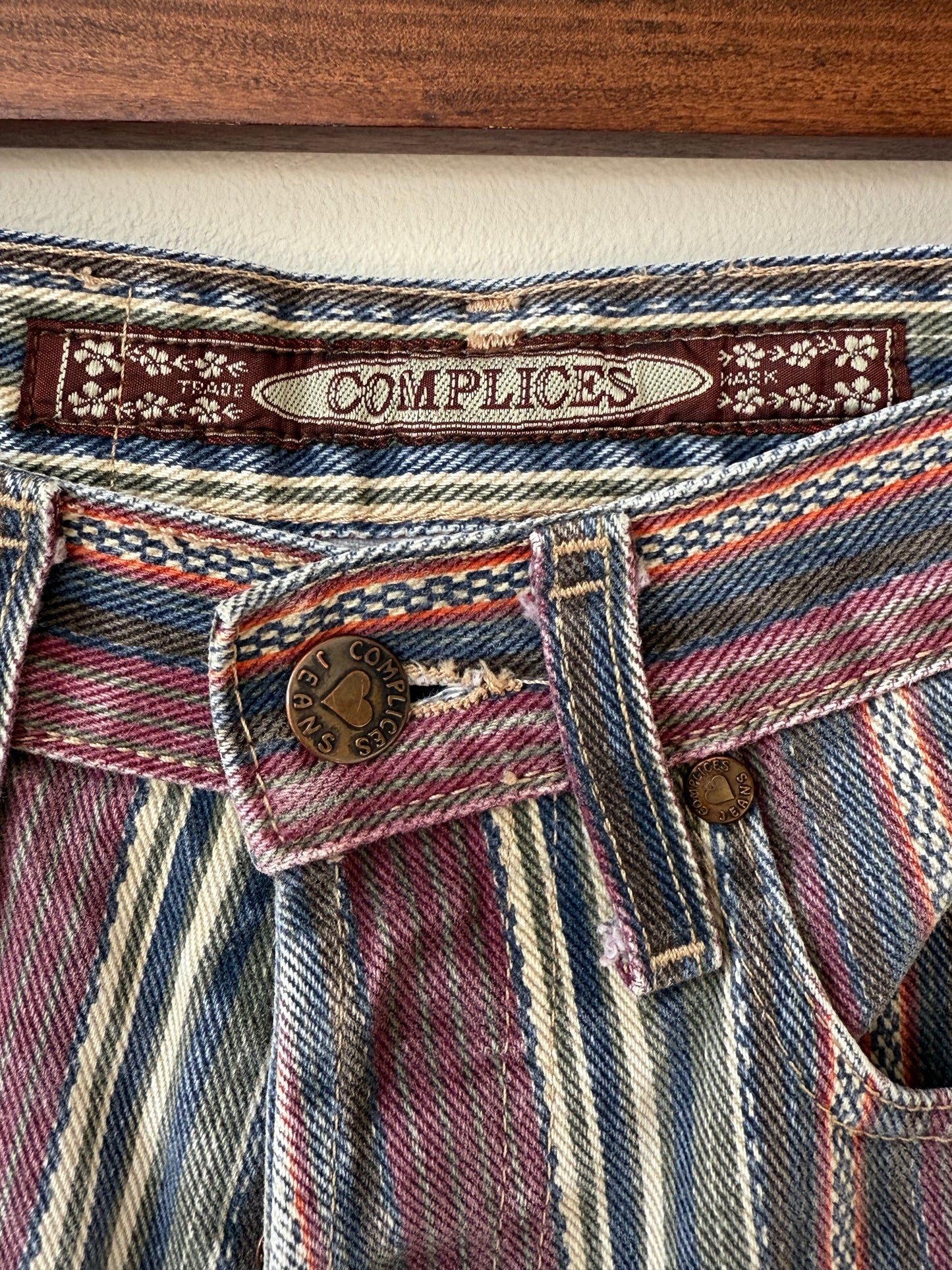Jeans Complices à rayures vintage coupe droite T.36