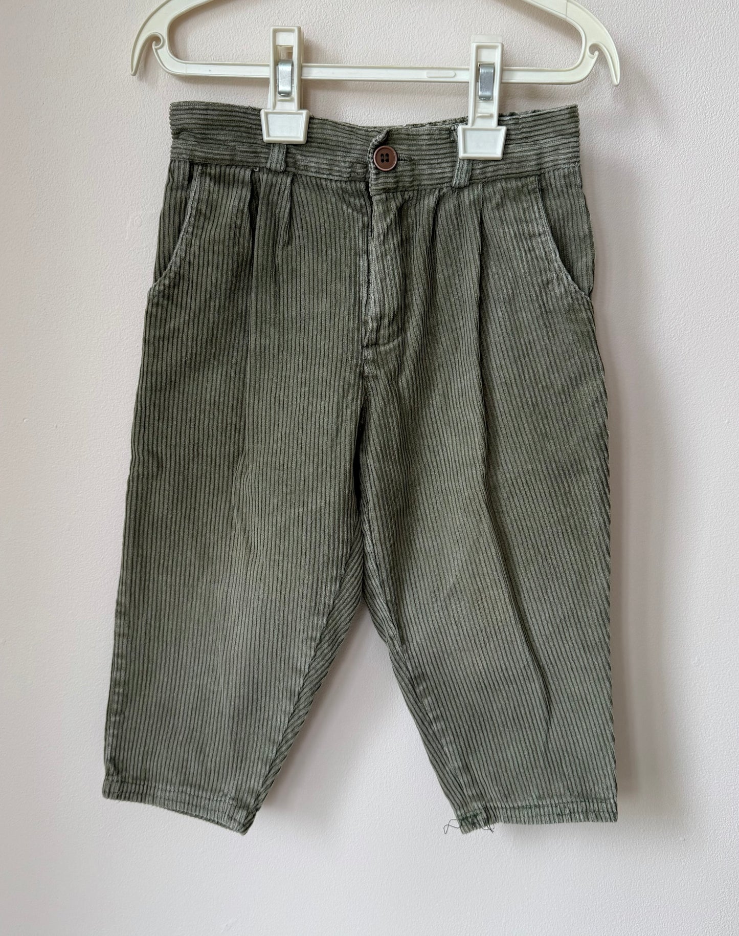 Pantalon en velours kaki vintage Flip Foot T.2 ans
