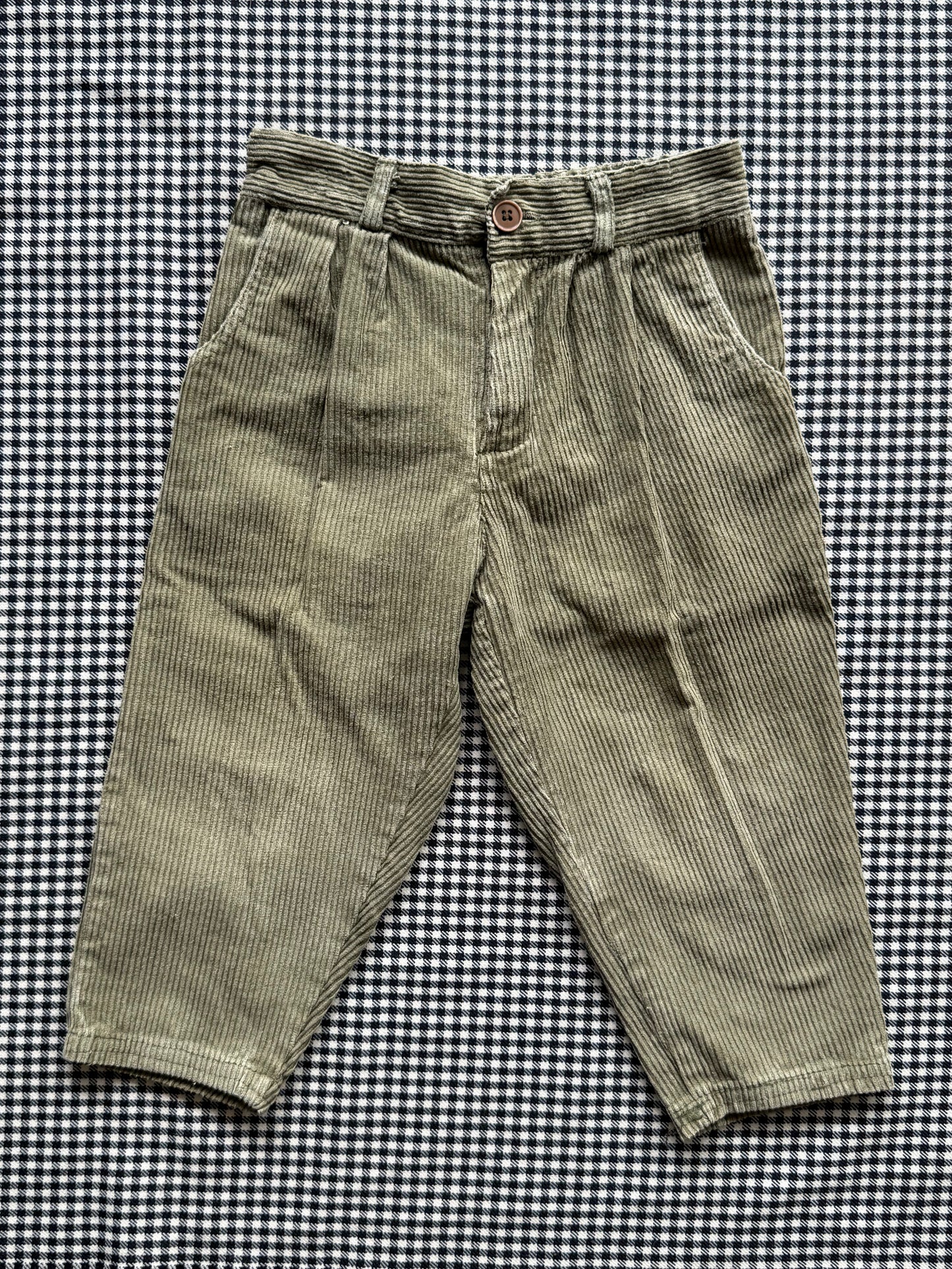 Pantalon en velours kaki vintage Flip Foot T.2 ans