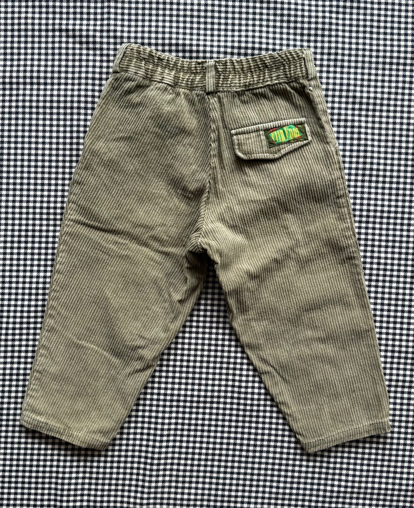 Pantalon en velours kaki vintage Flip Foot T.2 ans
