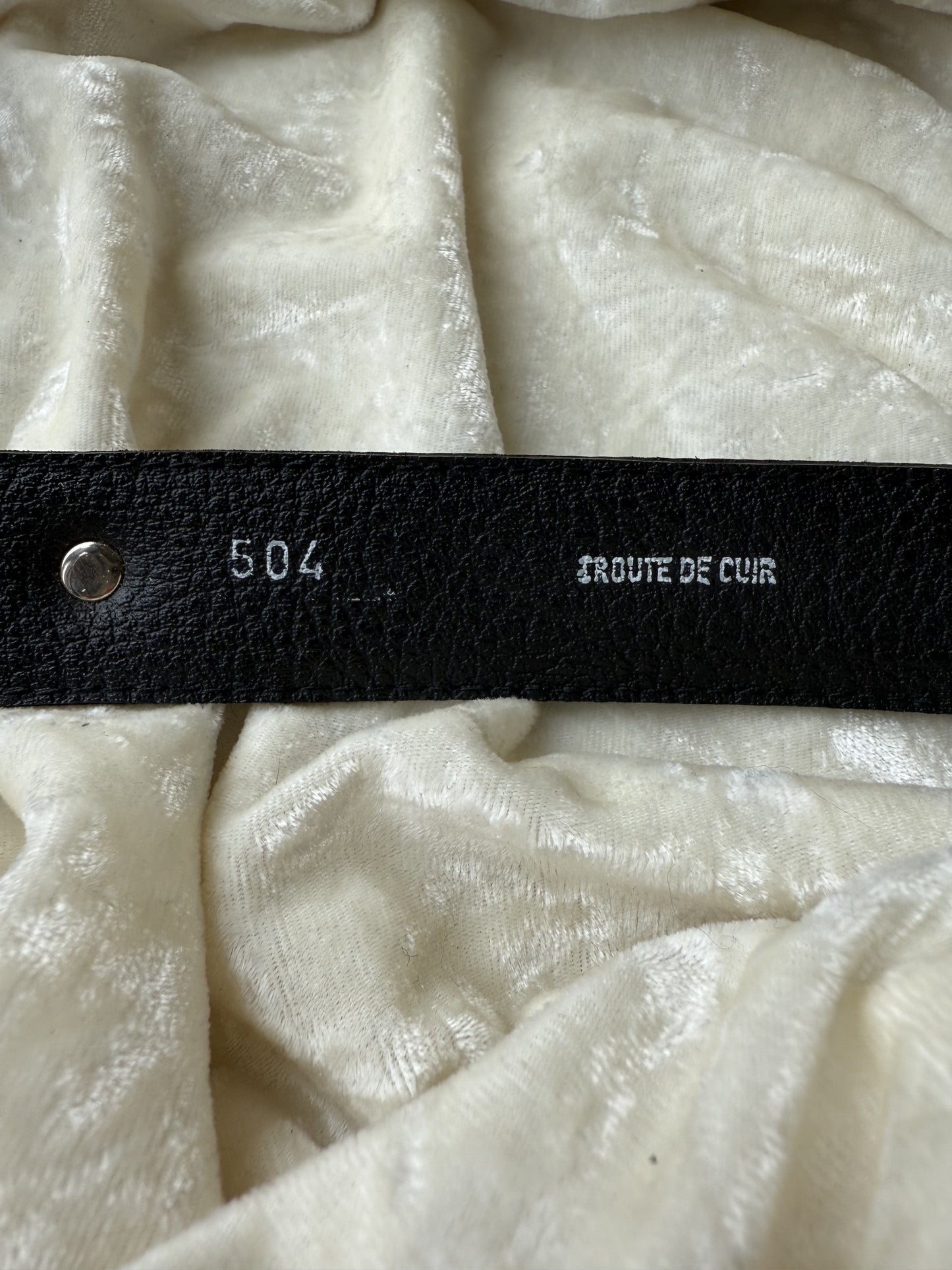 Ceinture dorée & motif croco croute de cuir Made in France T.80/32