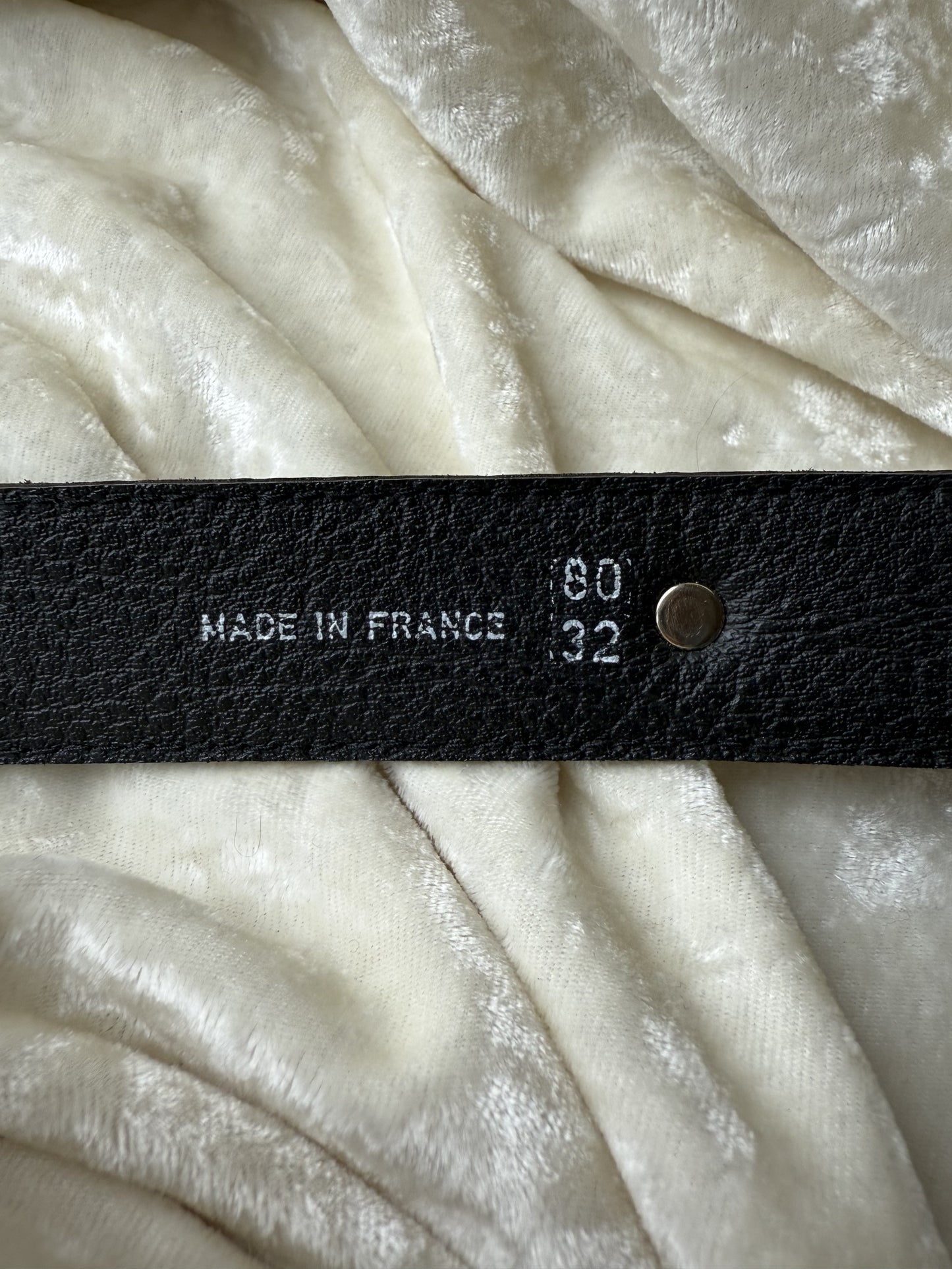 Ceinture dorée & motif croco croute de cuir Made in France T.80/32