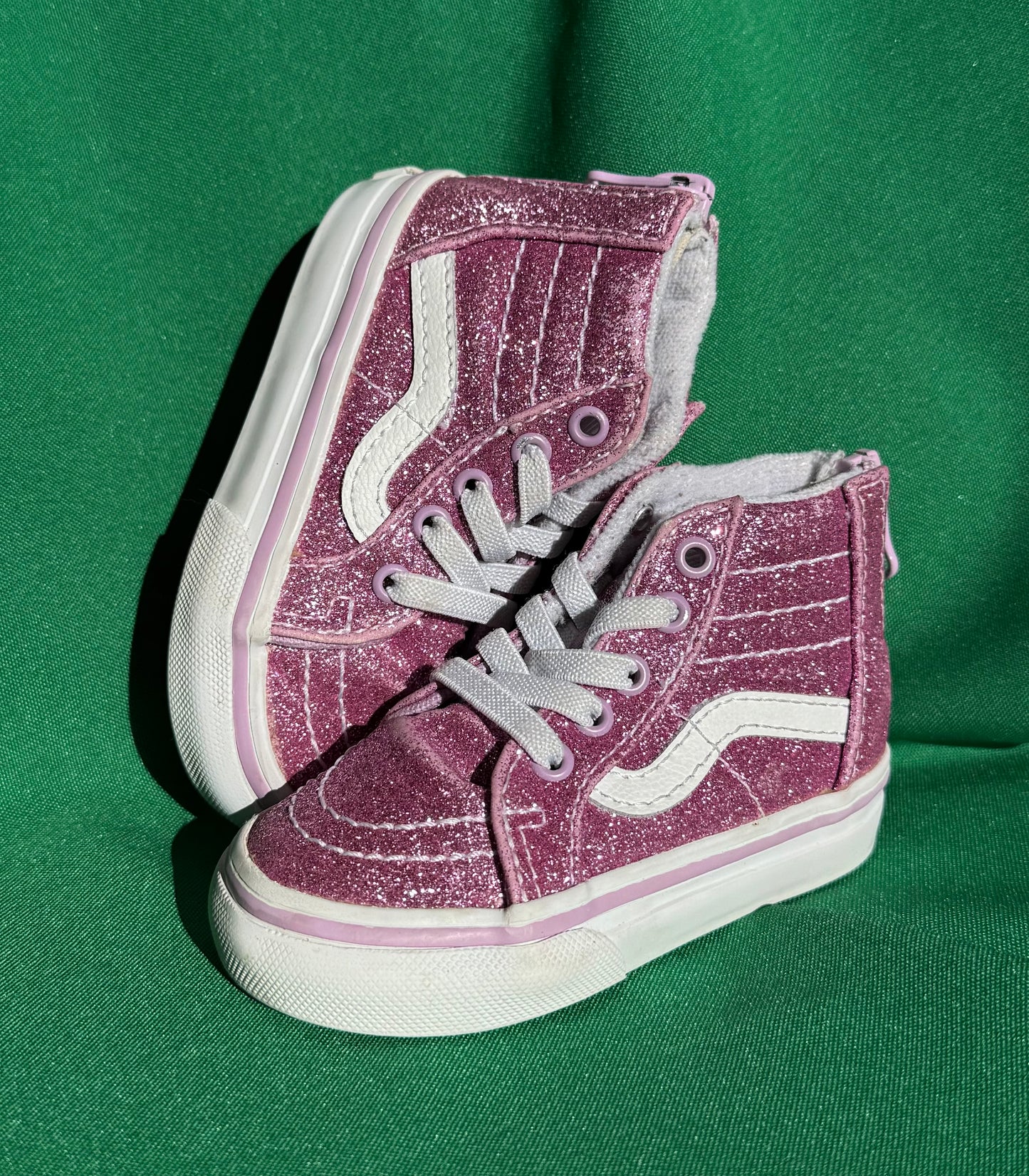 Vans roses à paillettes enfant T.19