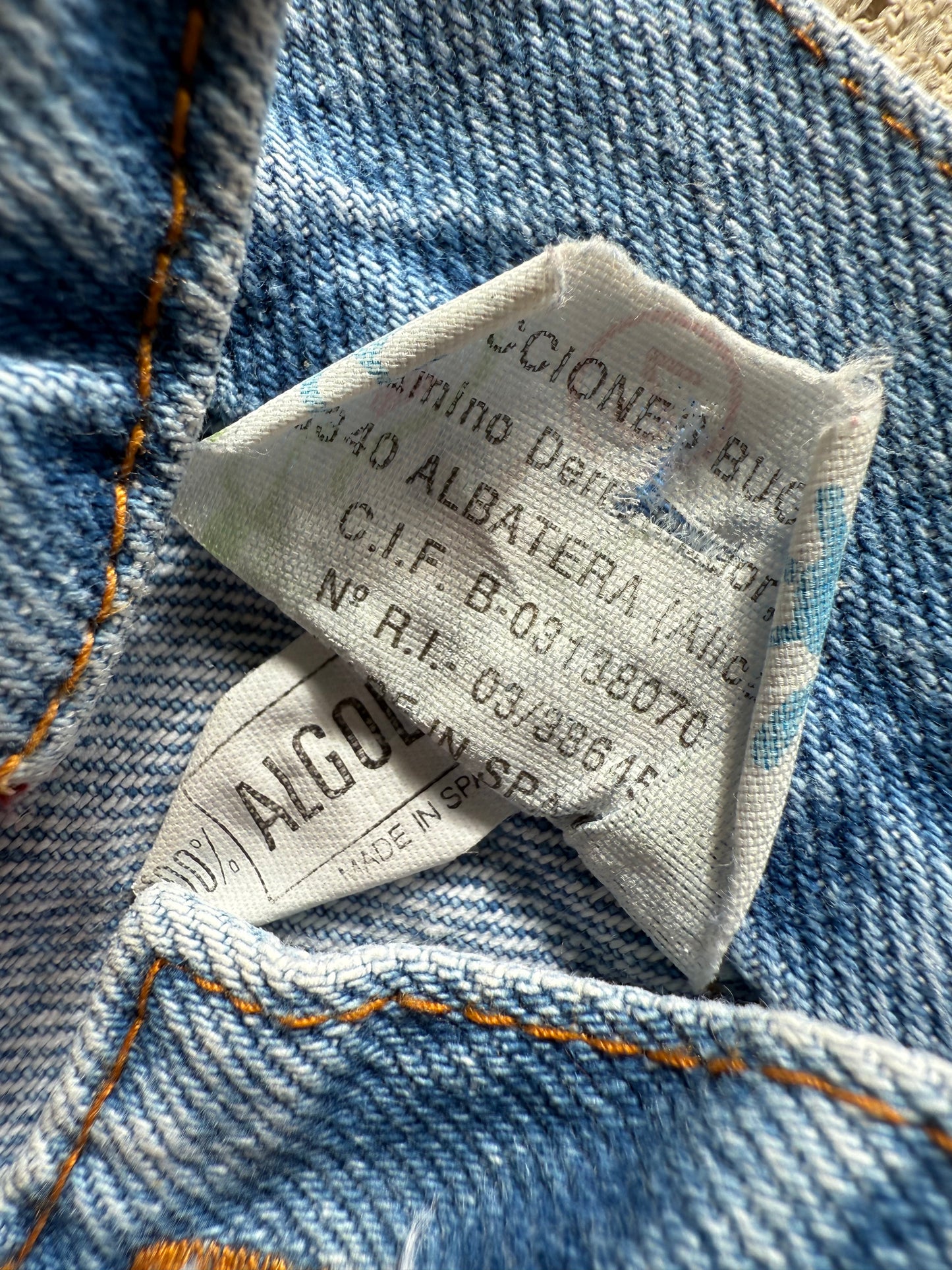 Jeans vintage poches tissu vichy Rascapupas T.2 ans