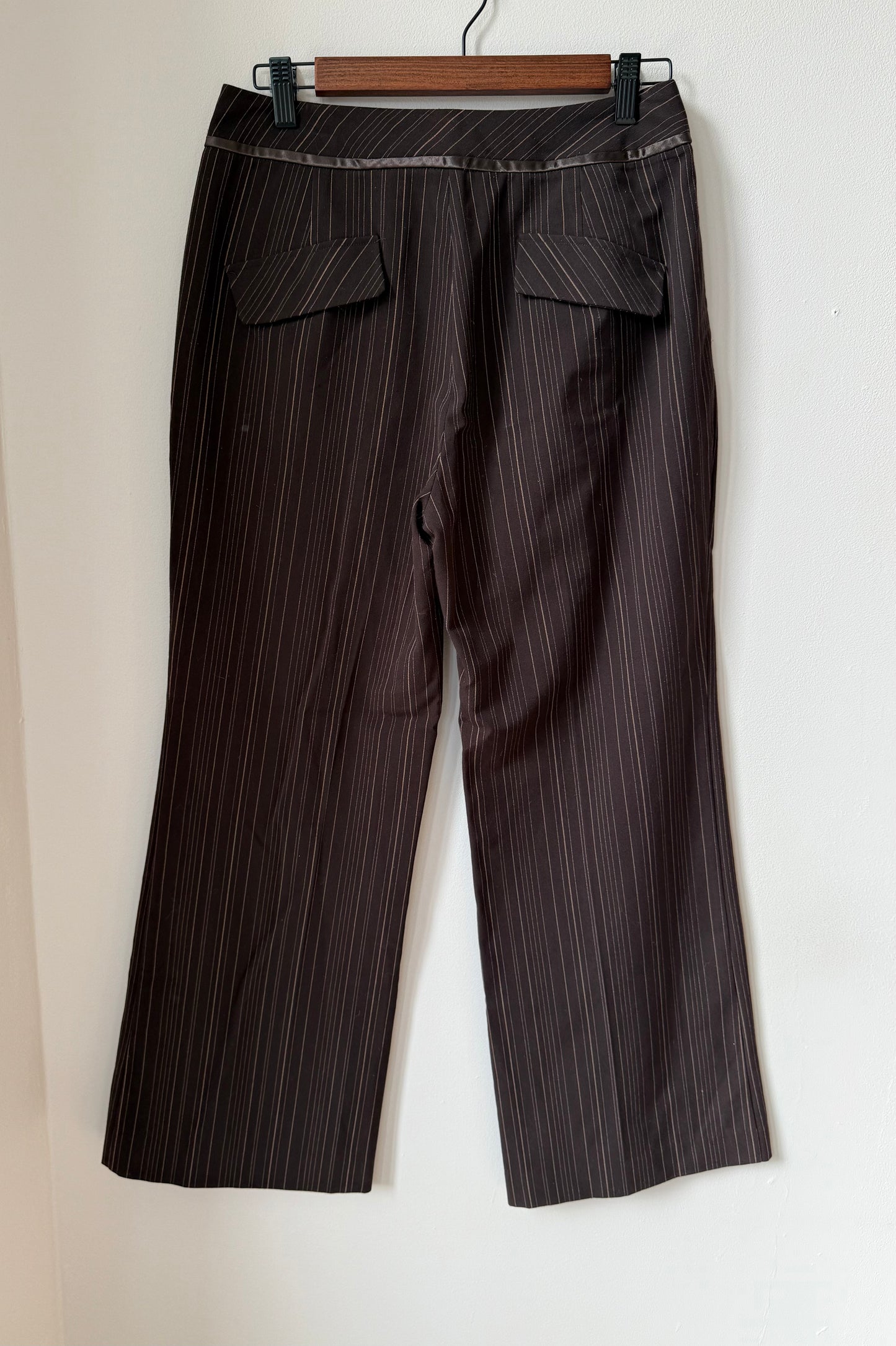 Pantalon marron rayé wide leg T.38-40