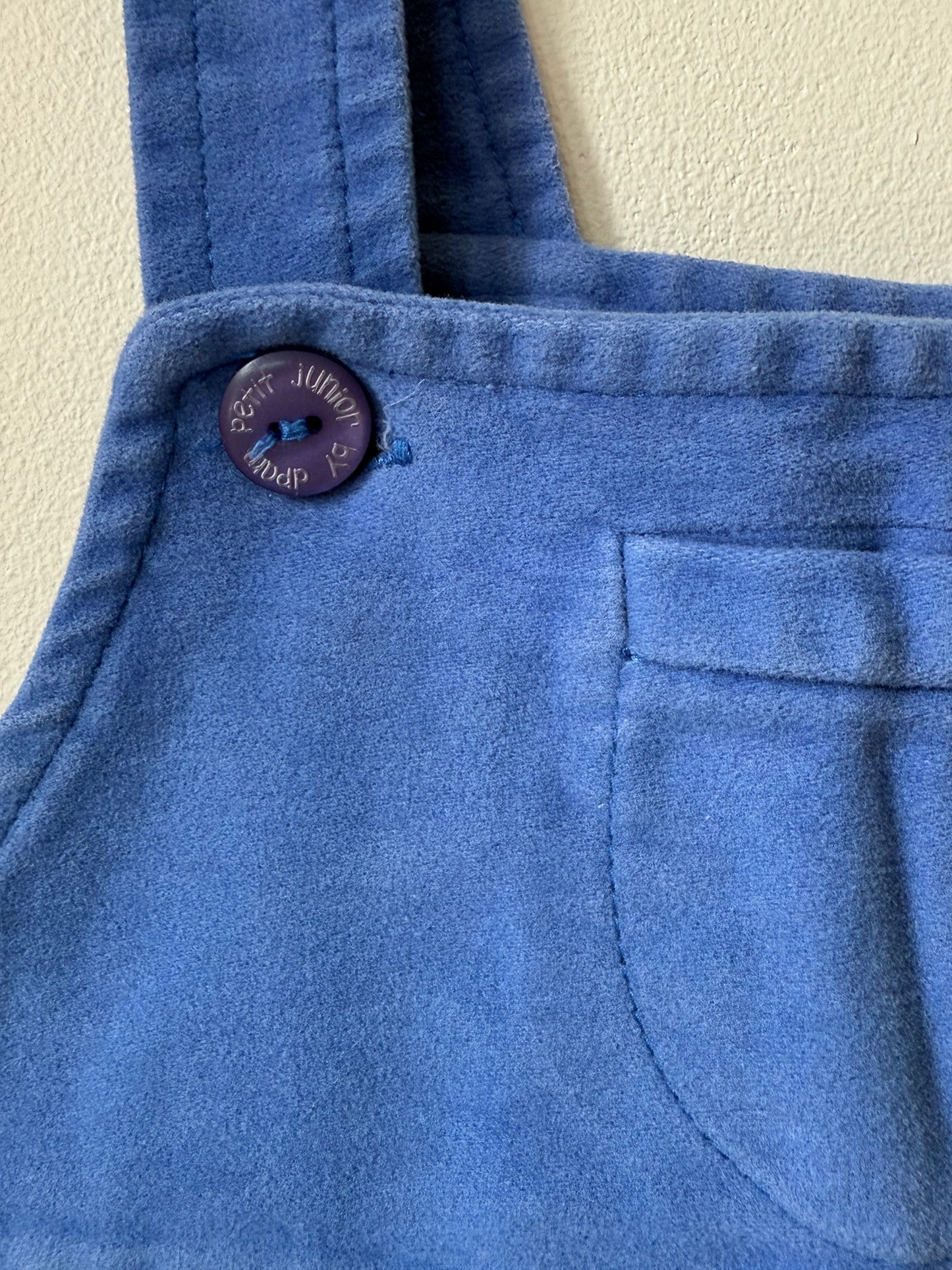 Robe salopette en velours bleu 2000 Du Pareil Au Même T.8 ans