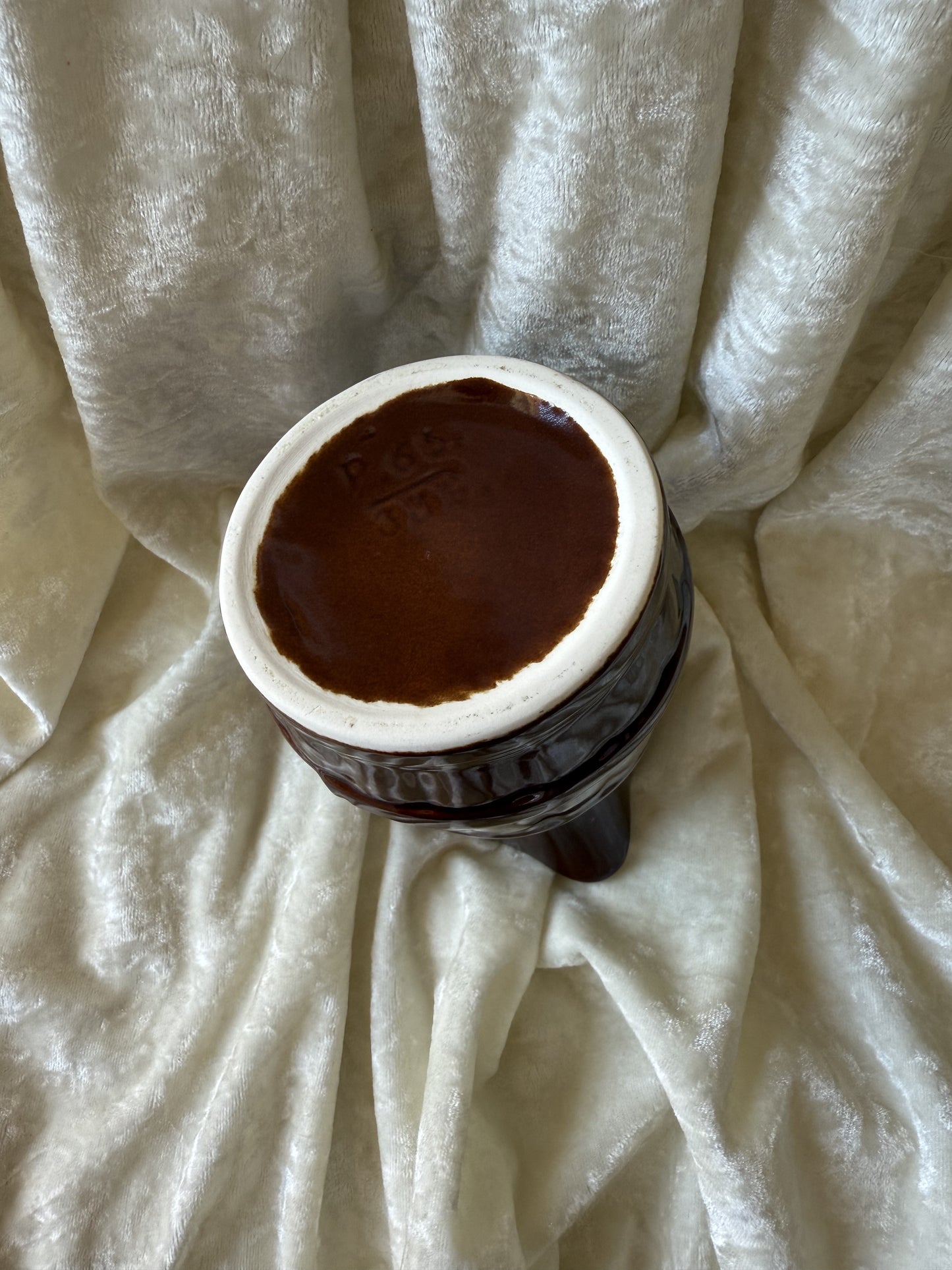 Pot à crème / lait / sauce en céramique en forme de tonneau 33cl