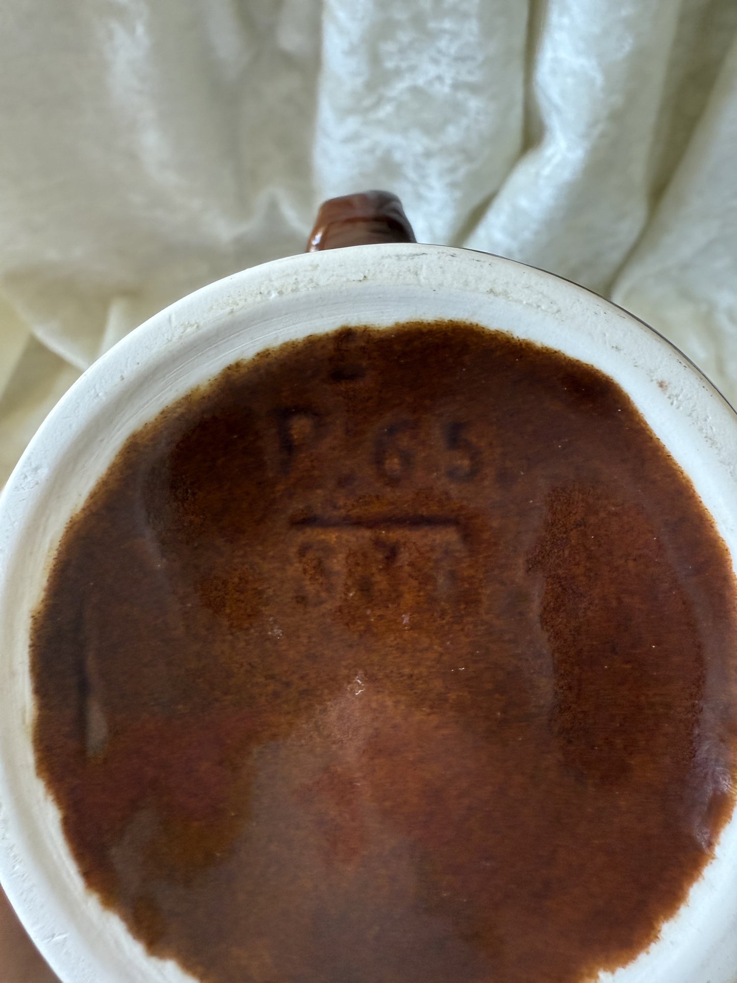 Pot à crème / lait / sauce en céramique en forme de tonneau 33cl