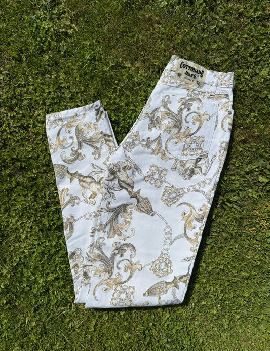 Jeans Cottonade Paris imprimés anges T.42