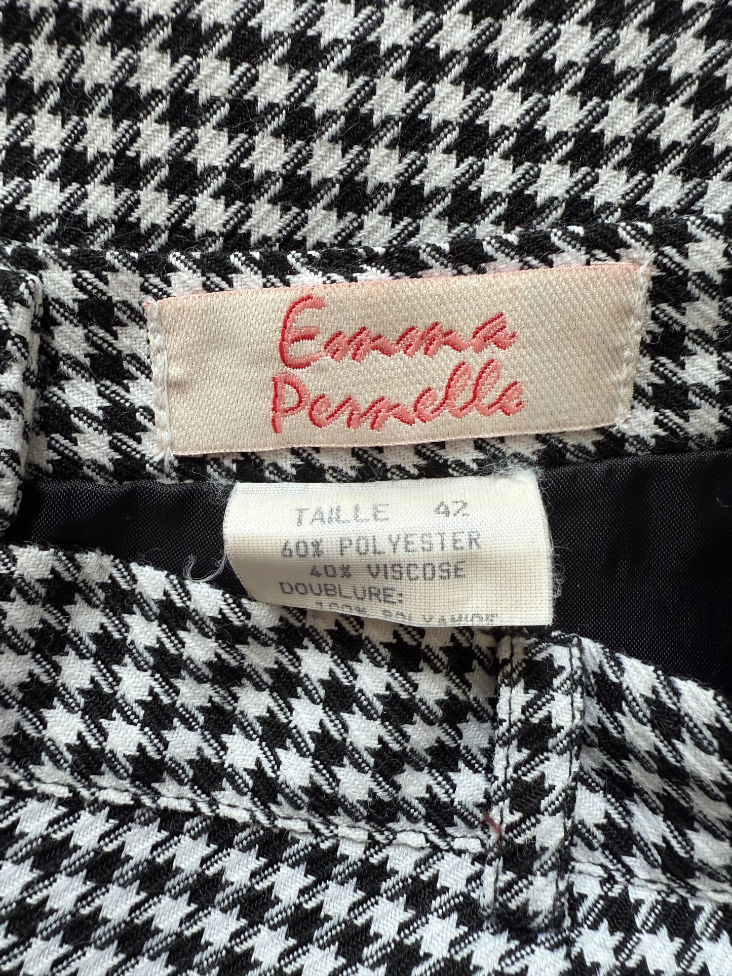 Jupe droite pied de poule Emma Pernelle T.36-38