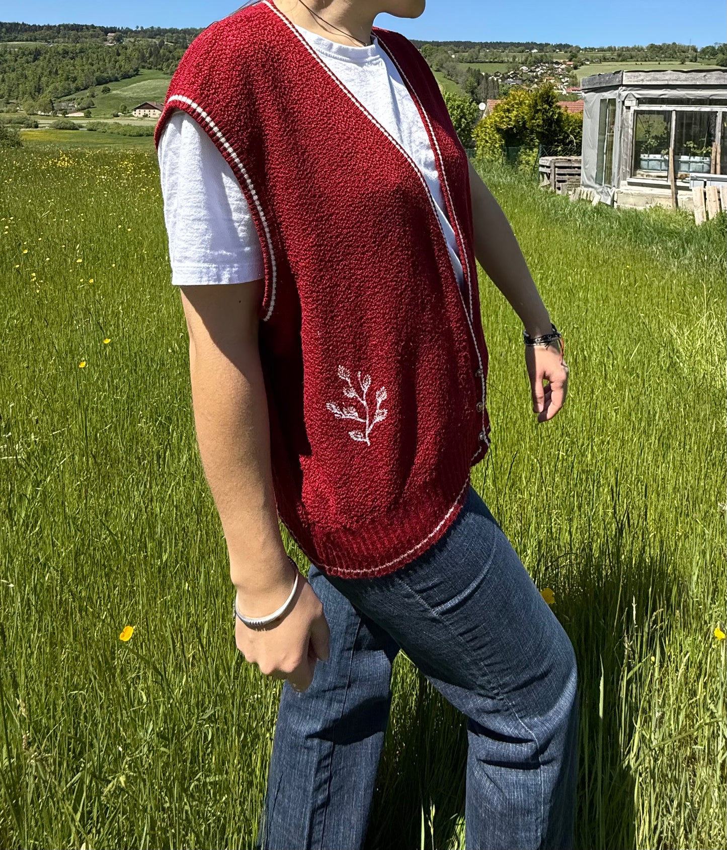 Gilet sans manche brodé Schachenmayr T.M-L-XL