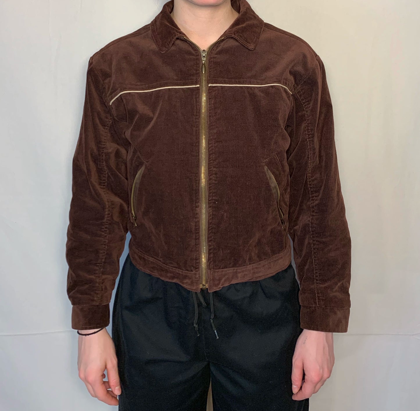 Veste en velours brun T.XXS