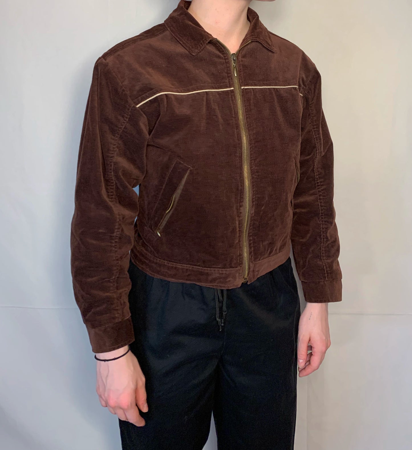 Veste en velours brun T.XXS