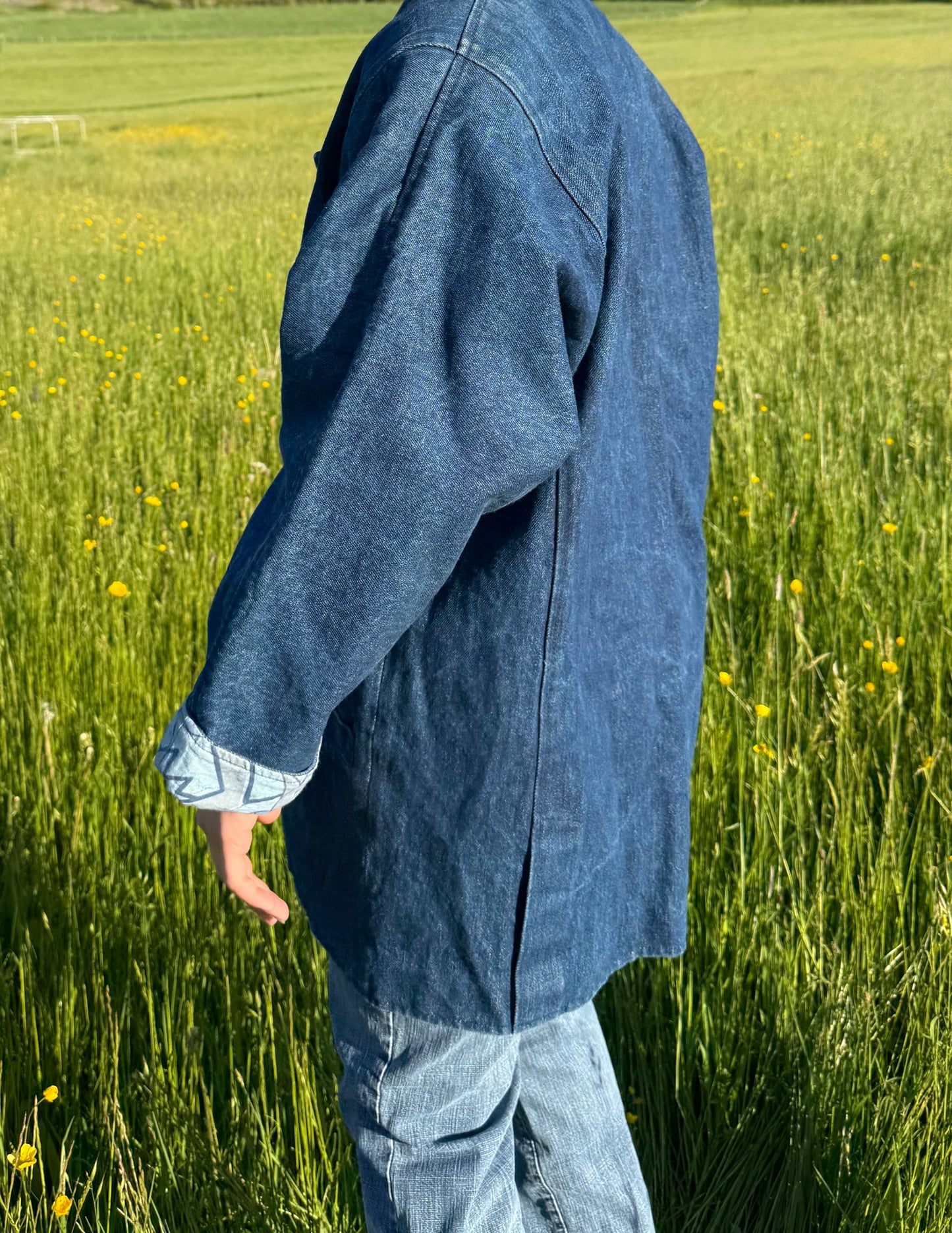 Veste en jeans vintage large avec doublure à motifs di Roberto T.M