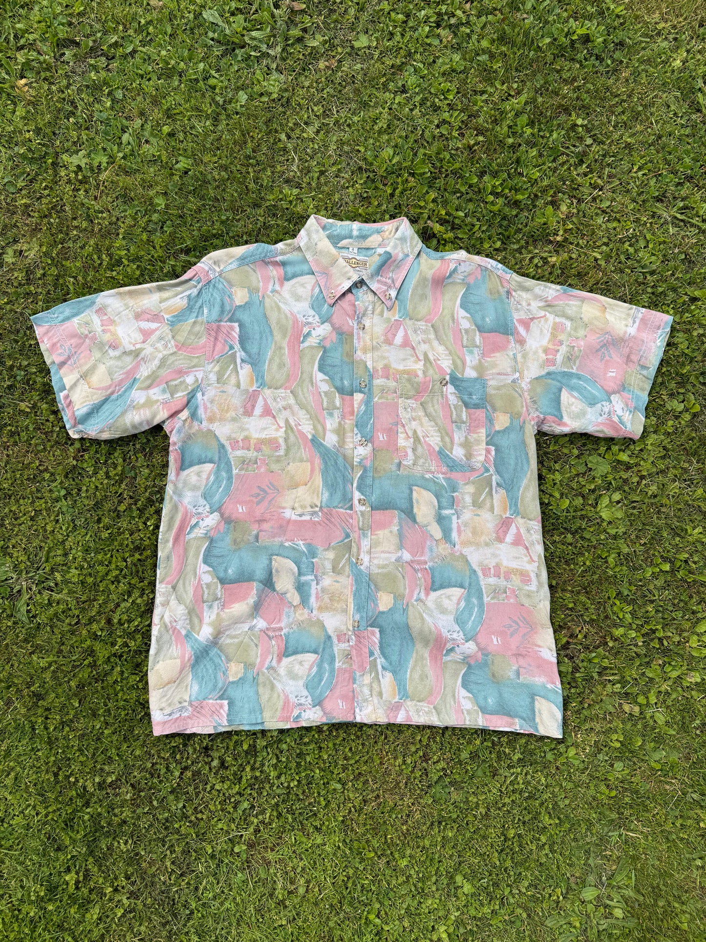 Chemise vintage à manches courtes Challenger International T.41/42 - L