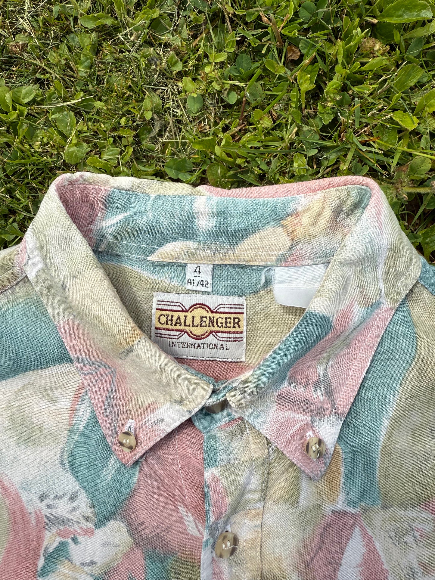 Chemise vintage à manches courtes Challenger International T.41/42 - L