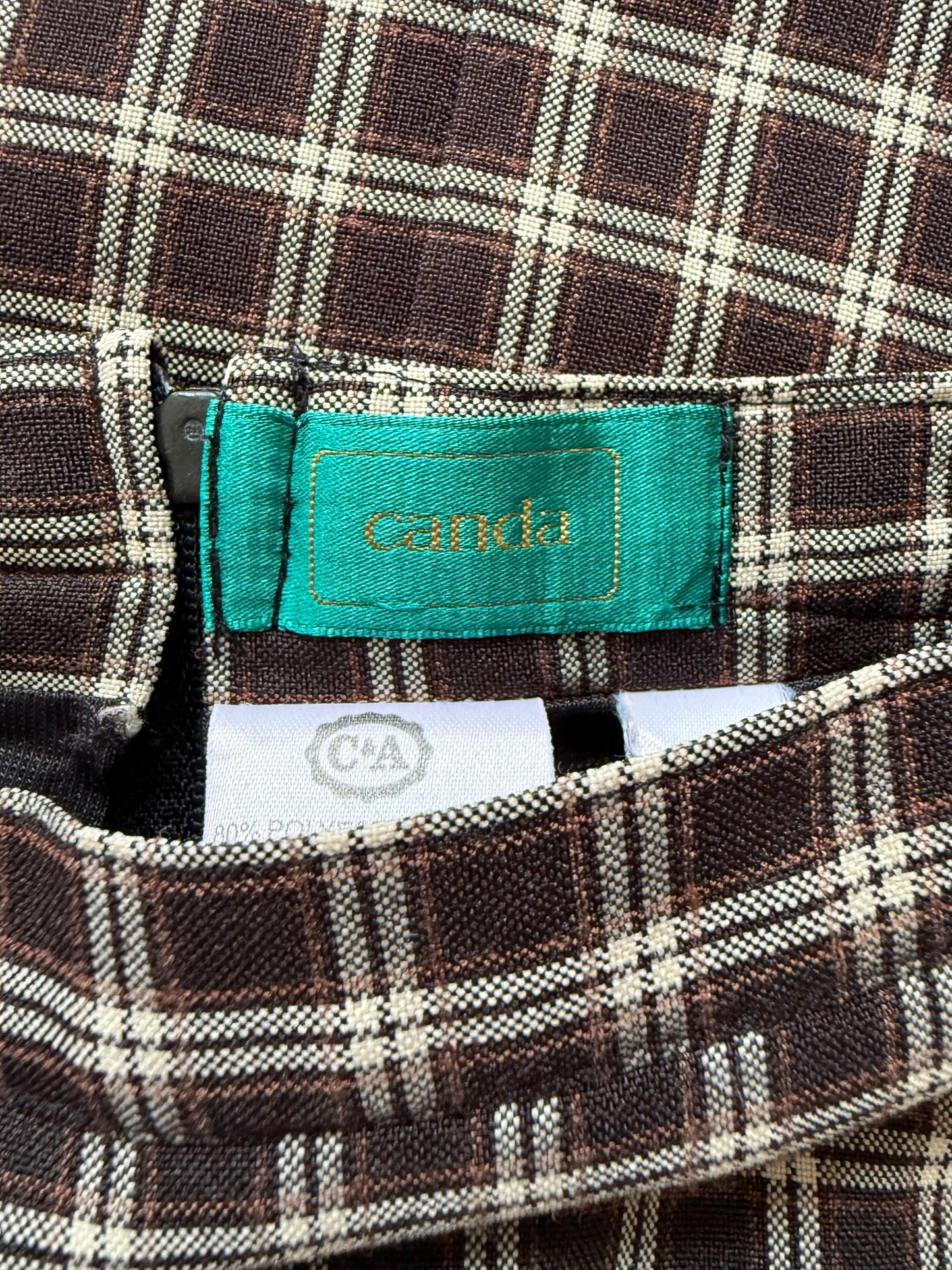 Jupe droite à carreaux Canda T.34-36