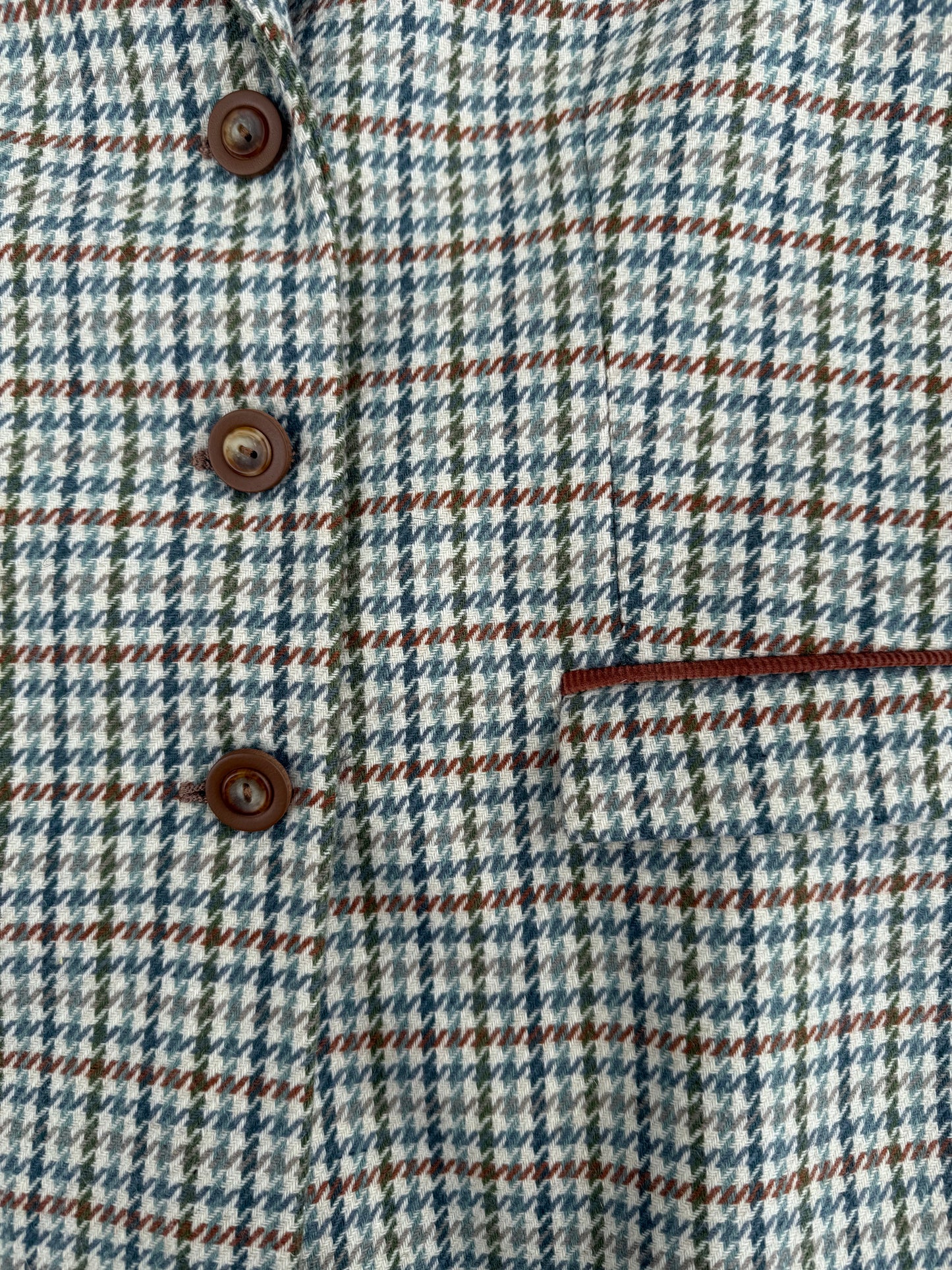 Veste motif pied de poule col en velours Solfin Tradition T.M