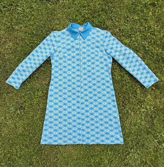 Robe à manches longues vintage Trevira 2000 T.S-M
