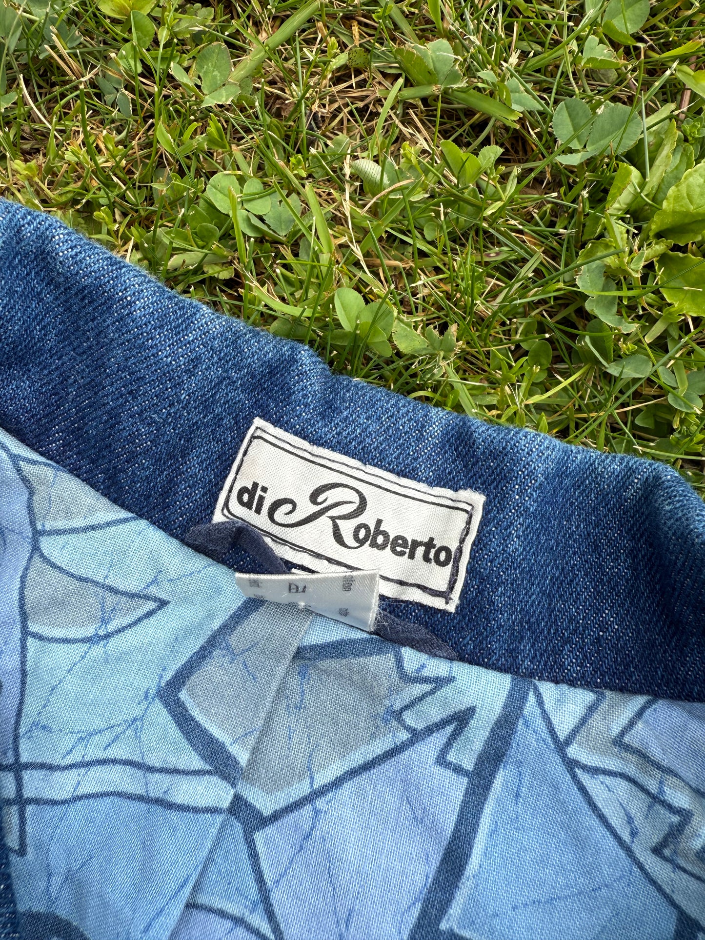 Veste en jeans vintage large avec doublure à motifs di Roberto T.M