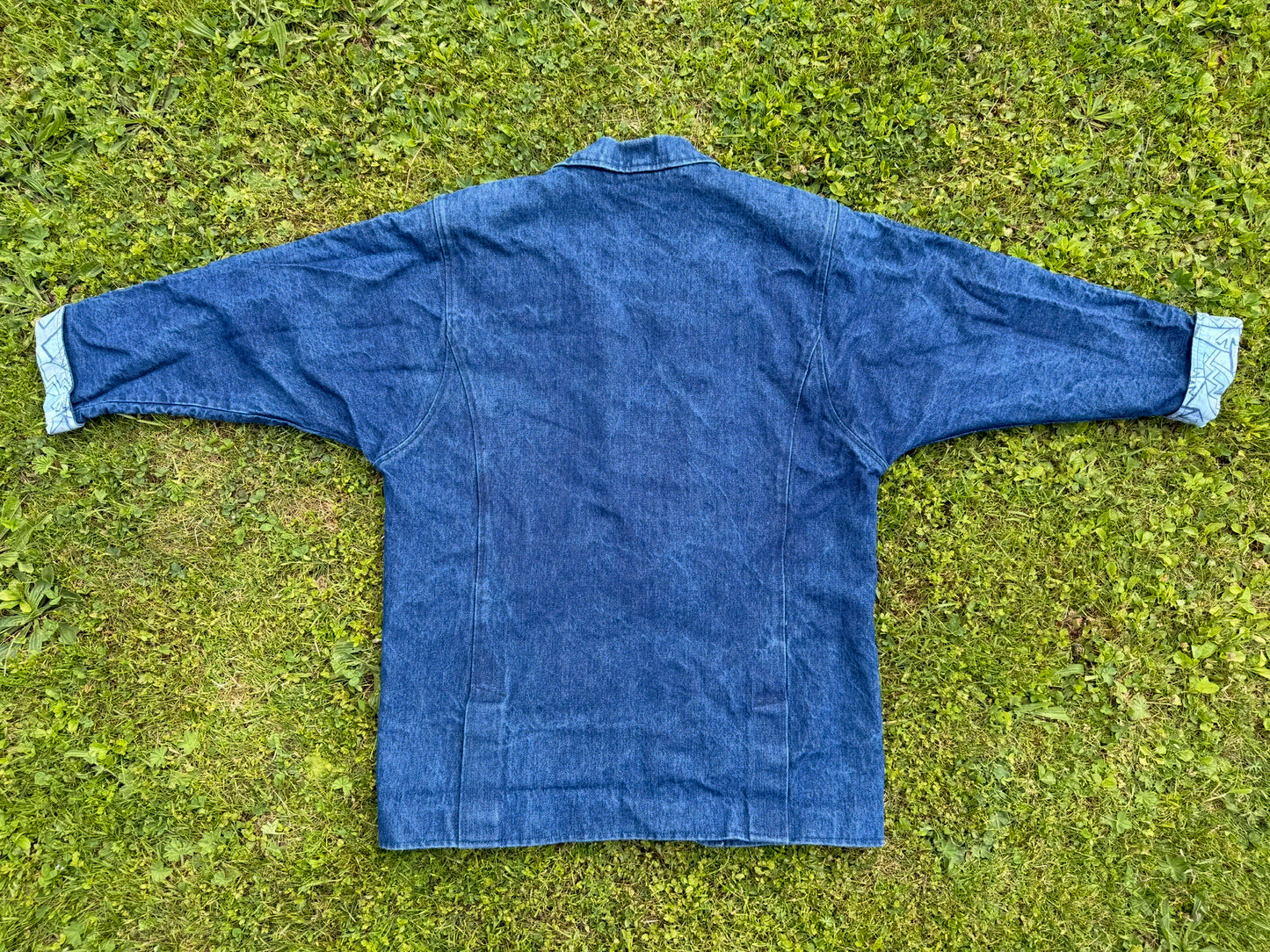 Veste en jeans vintage large avec doublure à motifs di Roberto T.M