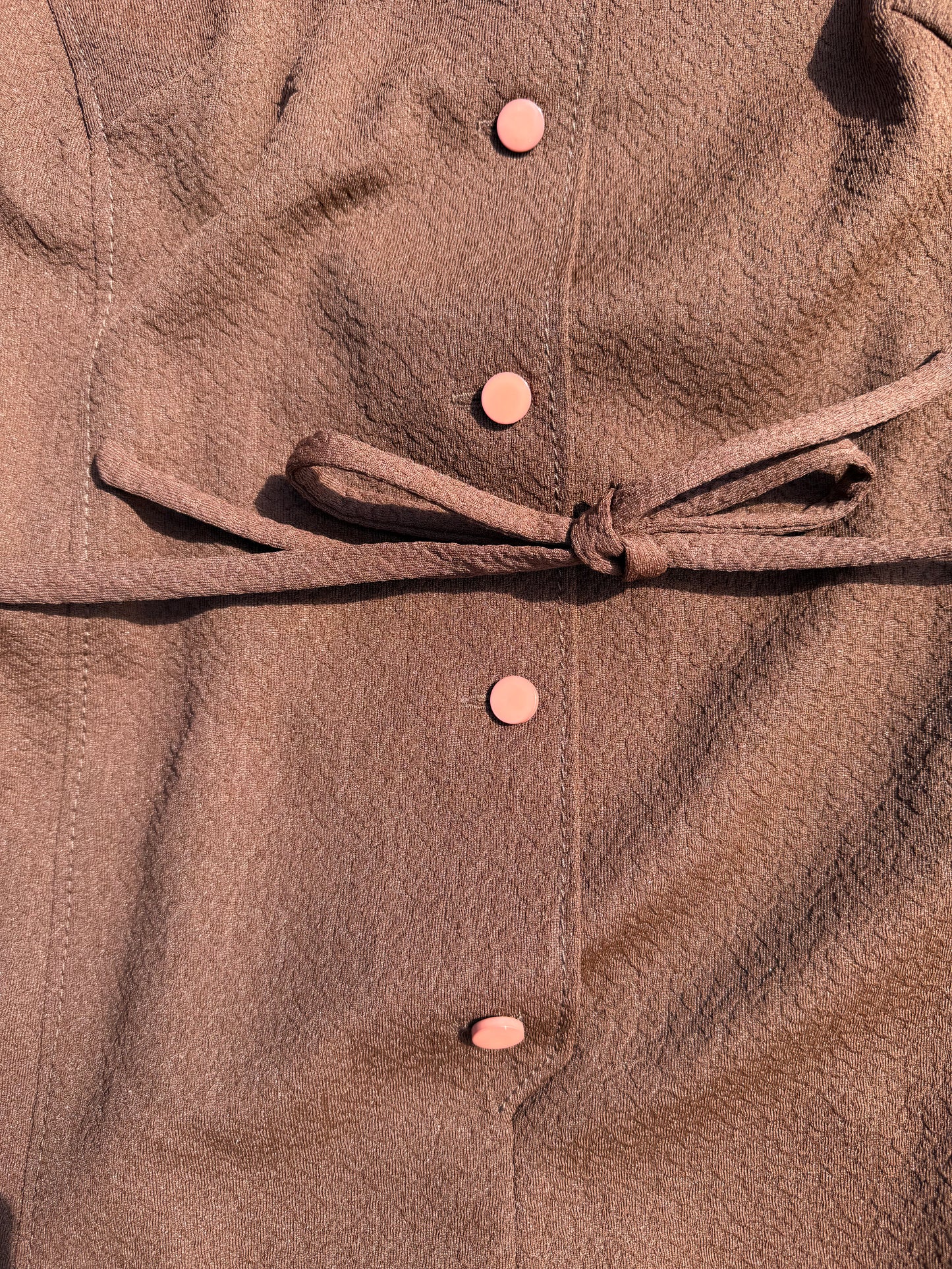 Robe longue marron vintage Trevira T.S-M-L