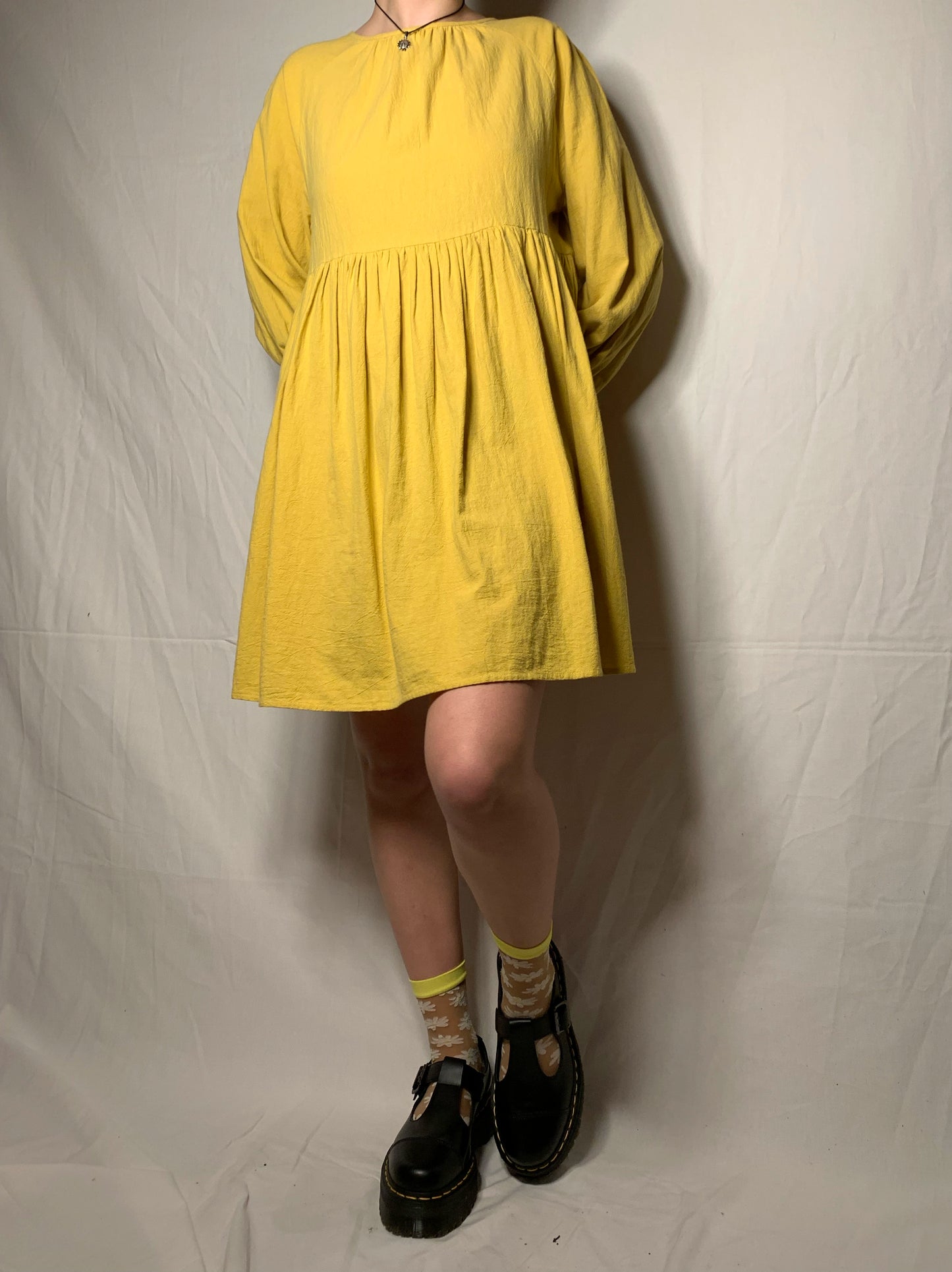 Robe jaune manches évasées T.S/M