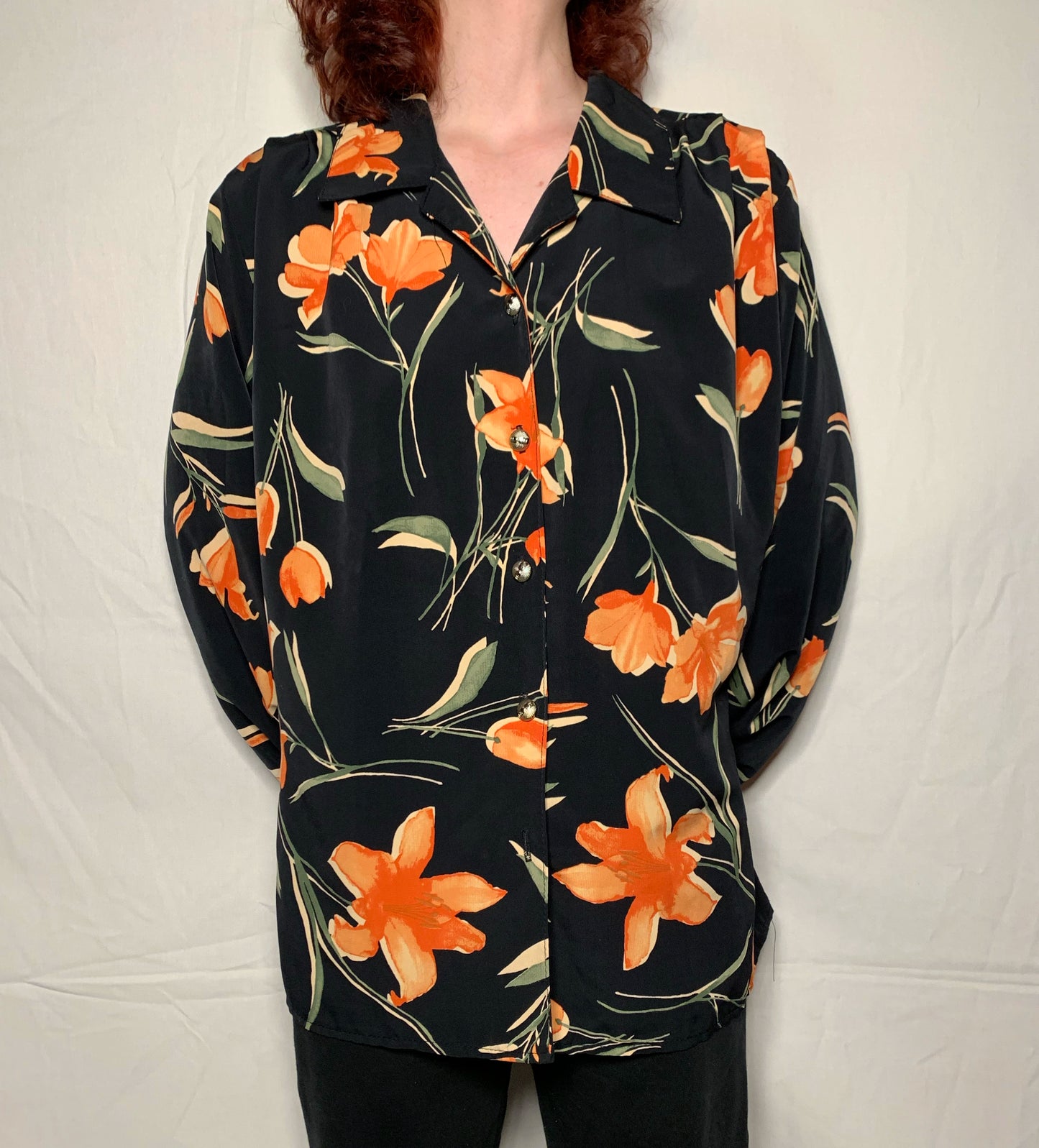 Chemise fleurie à manches longues T.XL