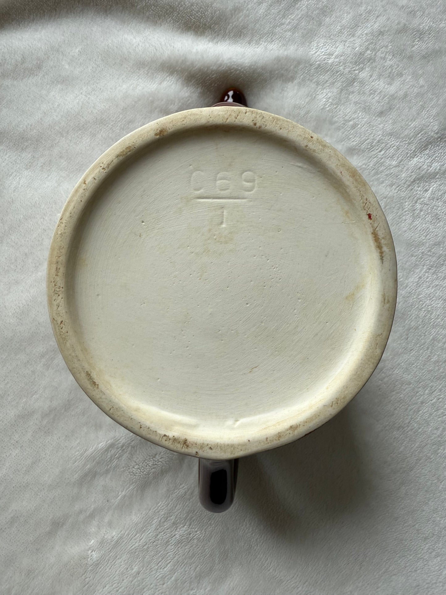 Théière vintage marron en céramique