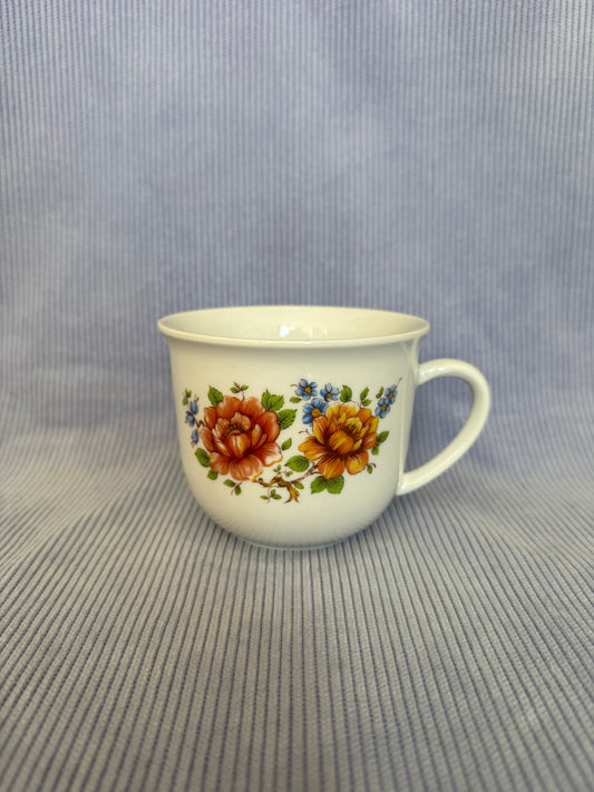 Tasse fleurie en porcelaine Kronester Bavaria West-Germany