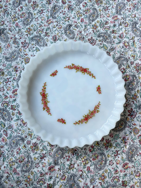 Plat à tarte fleurs Arcopal France