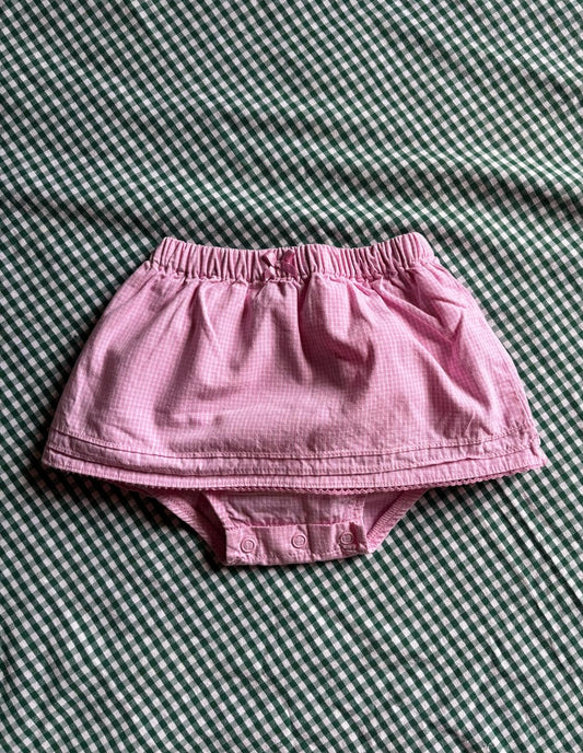 Jupe culotte petits carreaux roses Carter's 100% coton T.9 mois