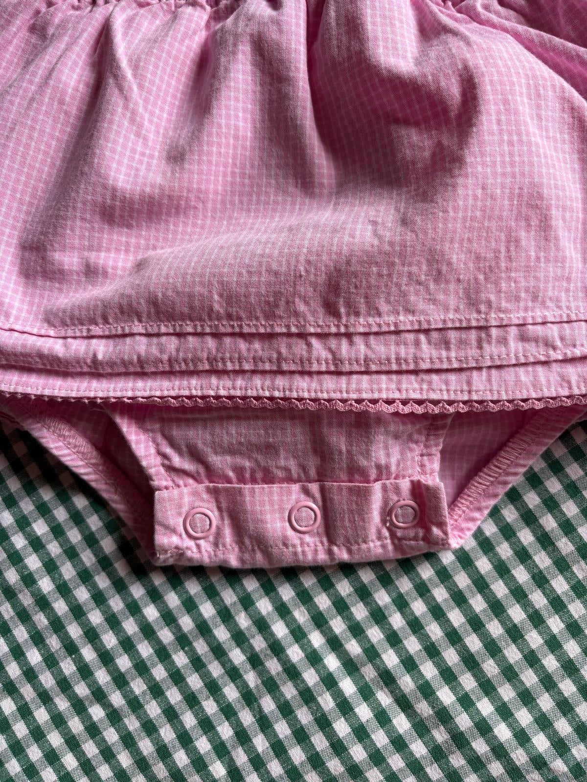 Jupe culotte petits carreaux roses Carter's 100% coton T.9 mois