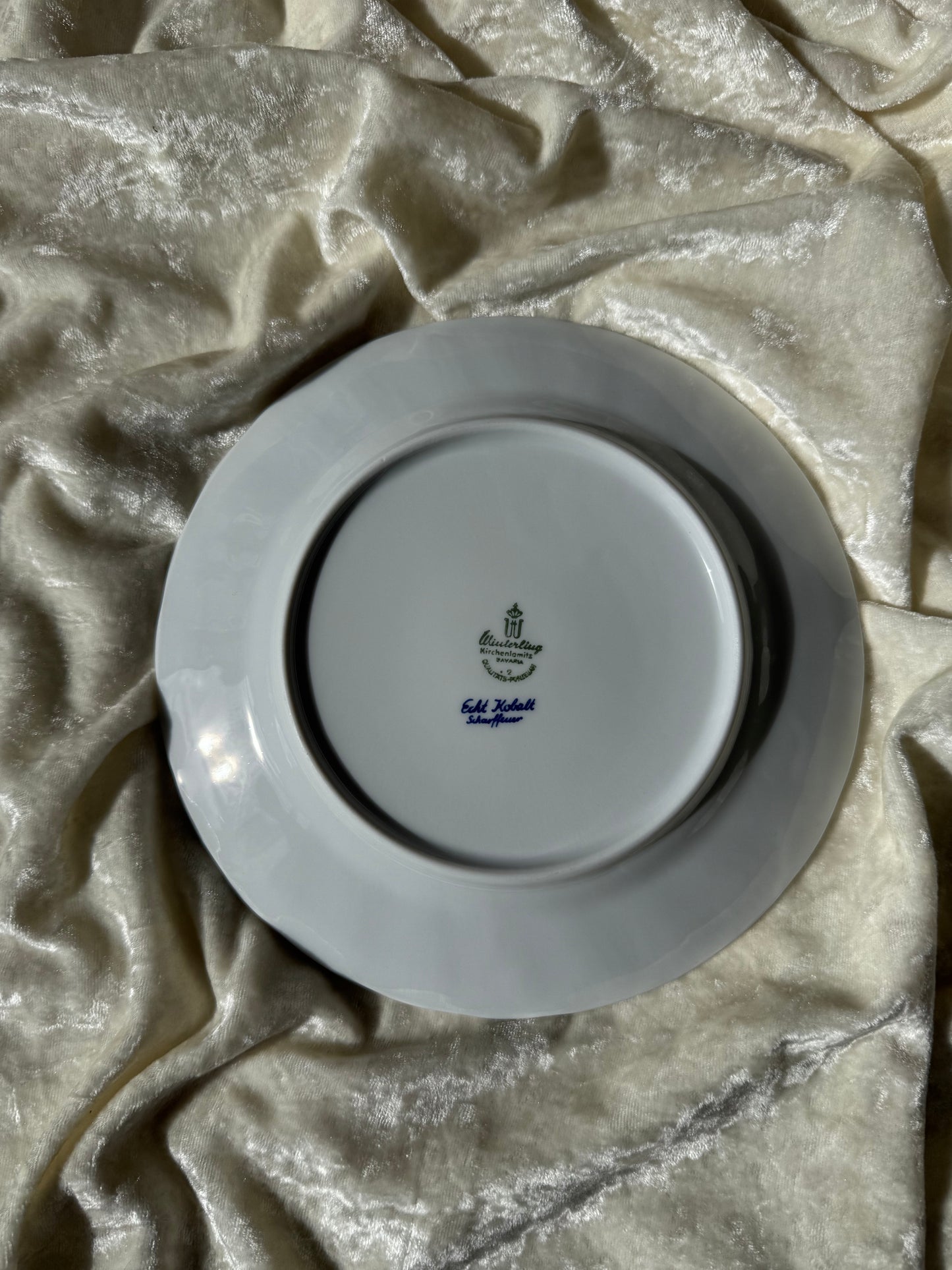 Quatre assiettes à dessert Winterling Kirchenlamitz Bavaria Echt Kobalt Scharffeuer