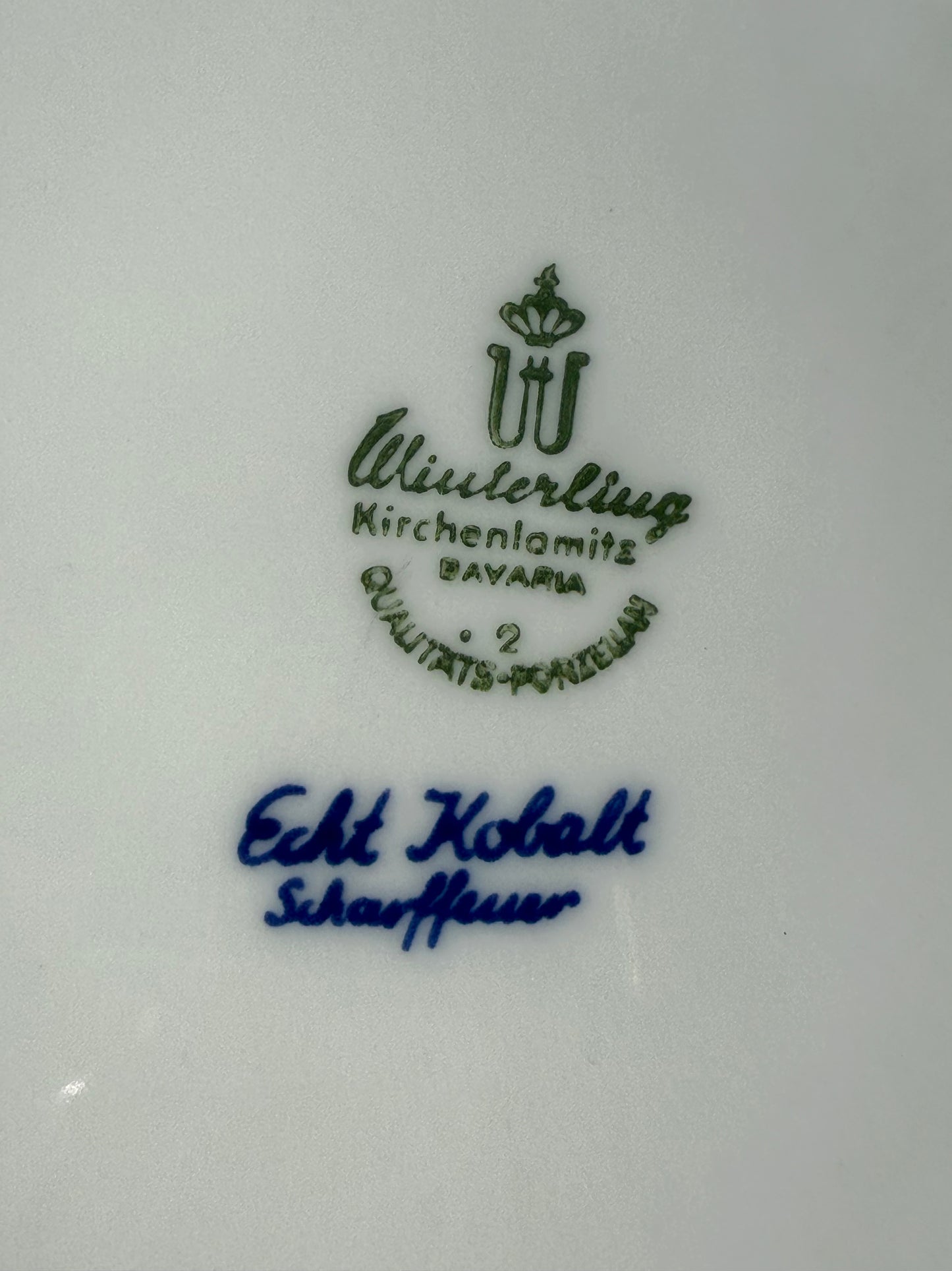 Quatre assiettes à dessert Winterling Kirchenlamitz Bavaria Echt Kobalt Scharffeuer