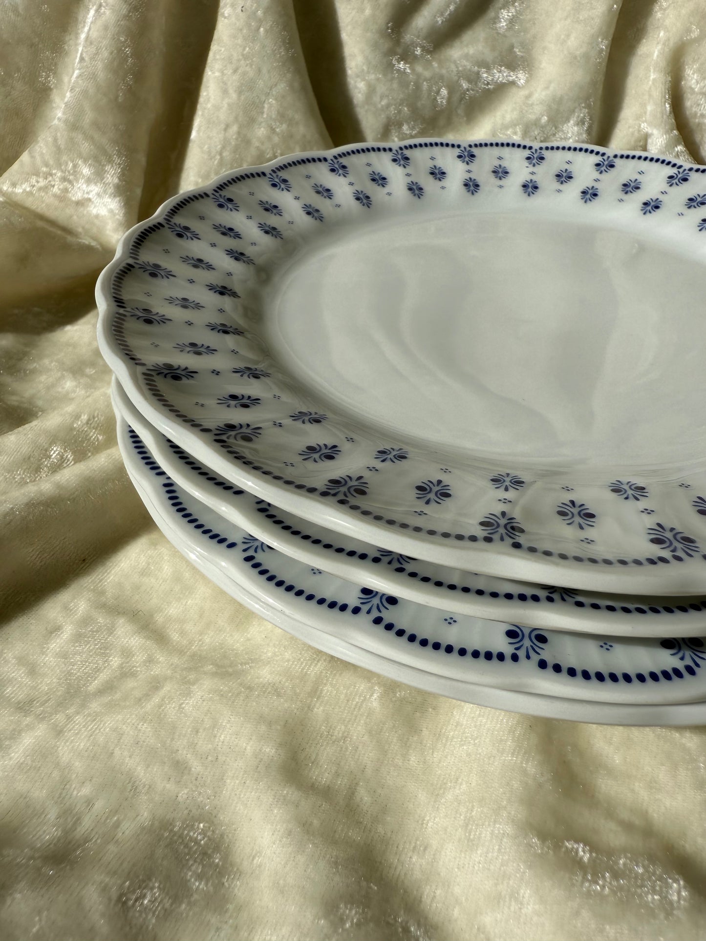 Quatre assiettes à dessert Winterling Kirchenlamitz Bavaria Echt Kobalt Scharffeuer