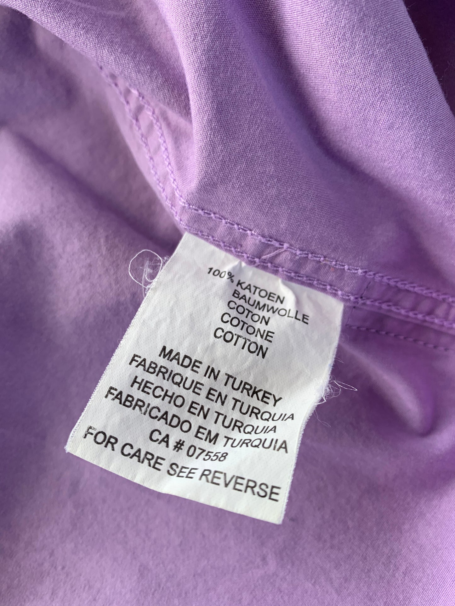 Chemise violette à manches courtes T.S