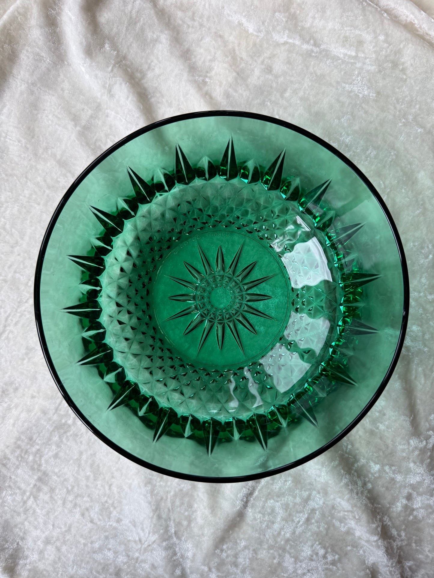 Saladier en verre Arcoroc France vert émeraude