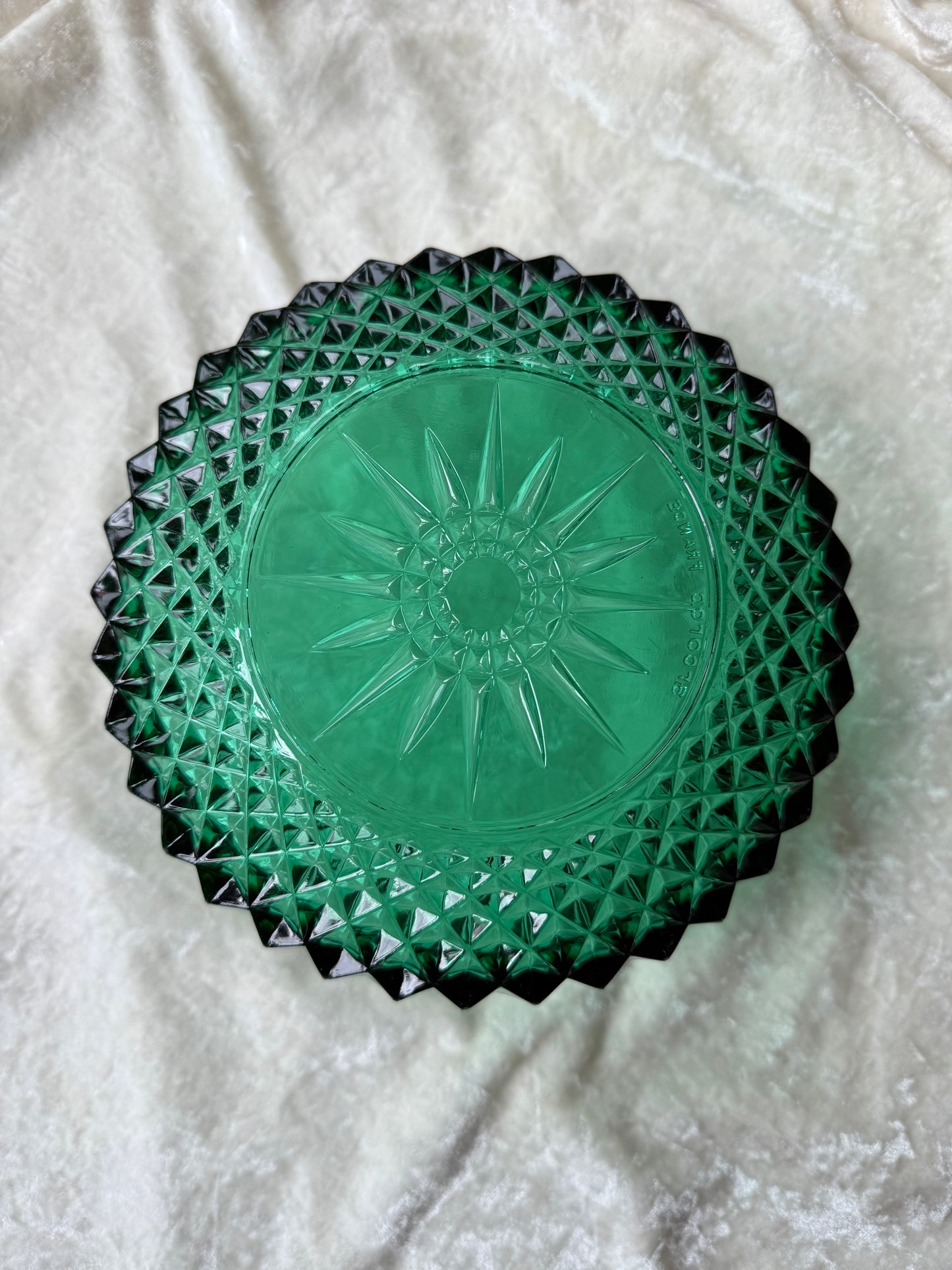 Saladier en verre Arcoroc France vert émeraude