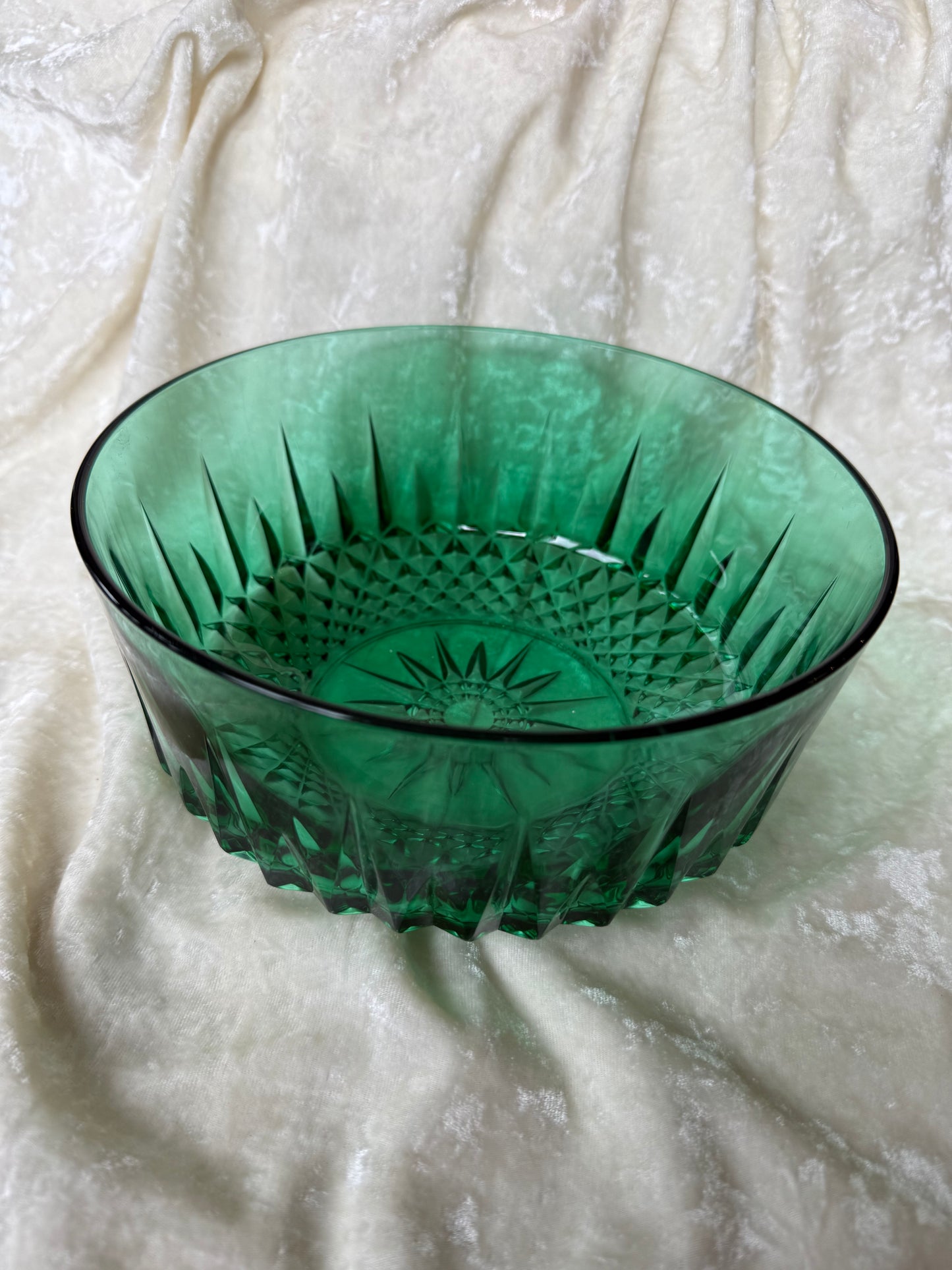 Saladier en verre Arcoroc France vert émeraude