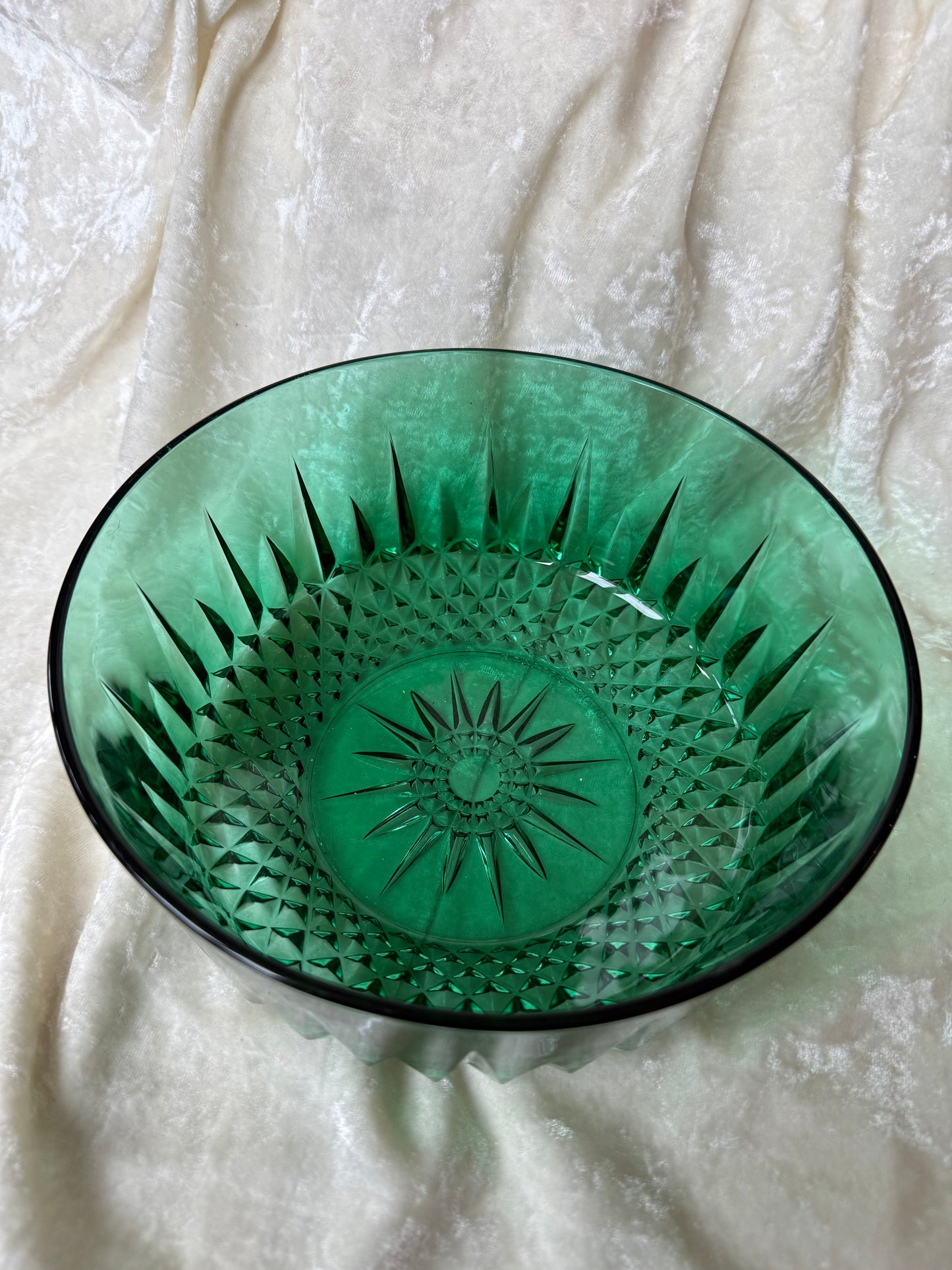 Saladier en verre Arcoroc France vert émeraude