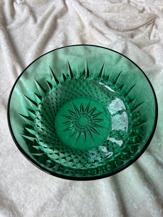 Saladier en verre Arcoroc France vert émeraude