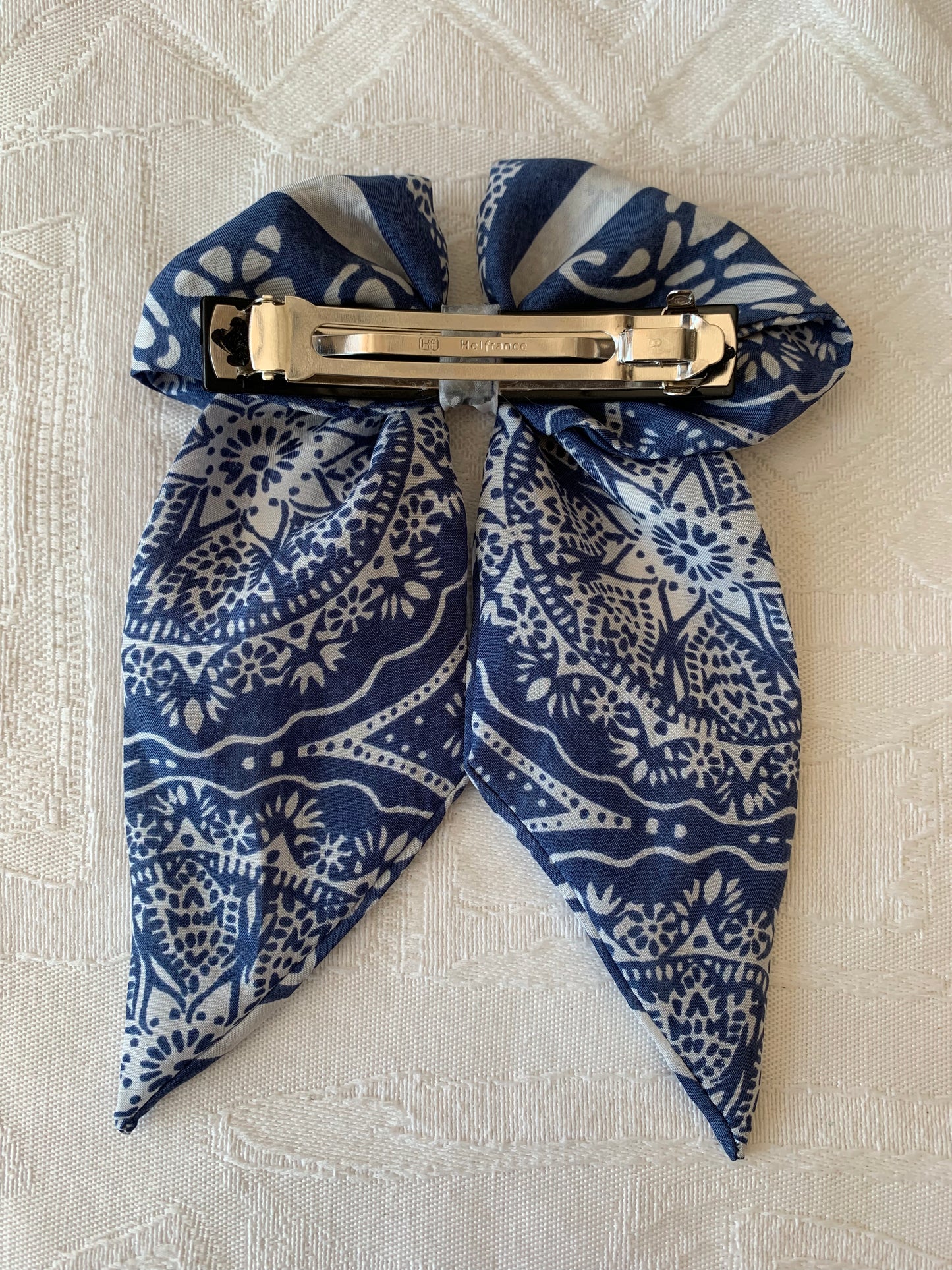 Grand noeud cheveux foulard upcyclé