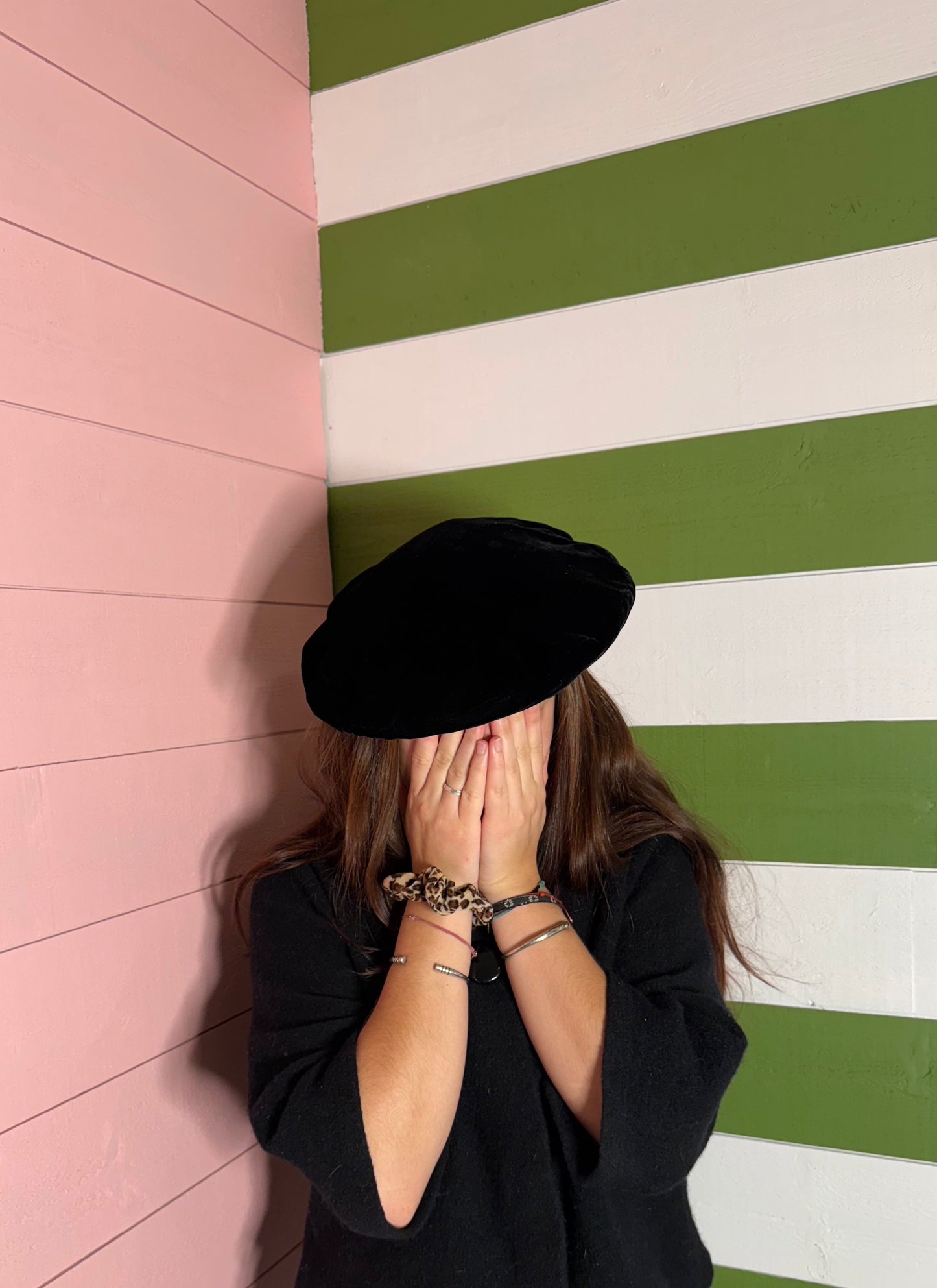 Béret en velours vintage Marquez Le Havre tour de tête 54 cm