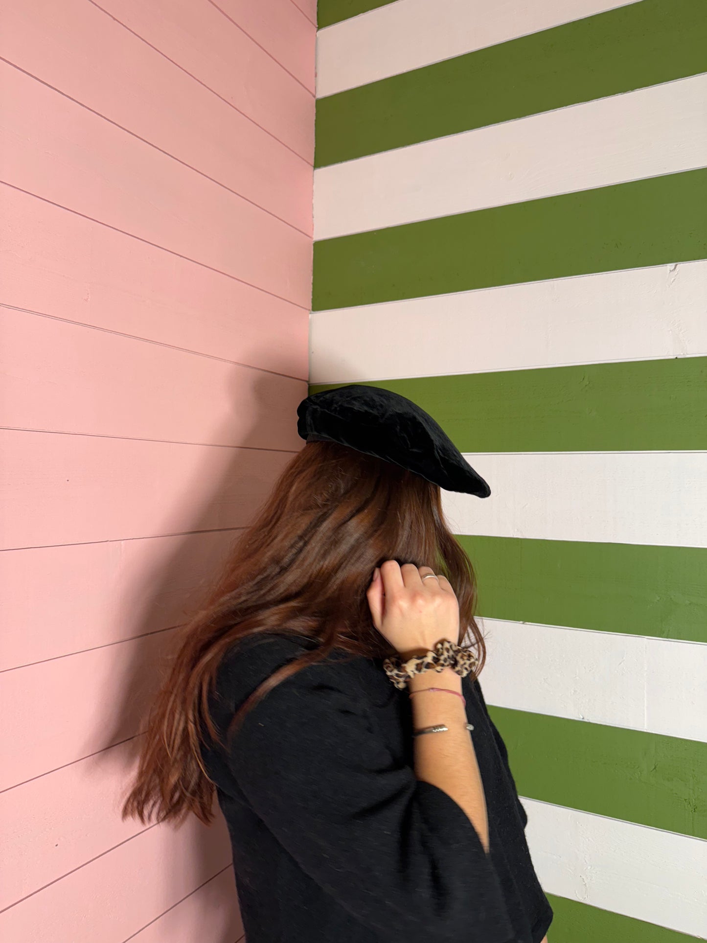 Béret en velours vintage Marquez Le Havre tour de tête 54 cm