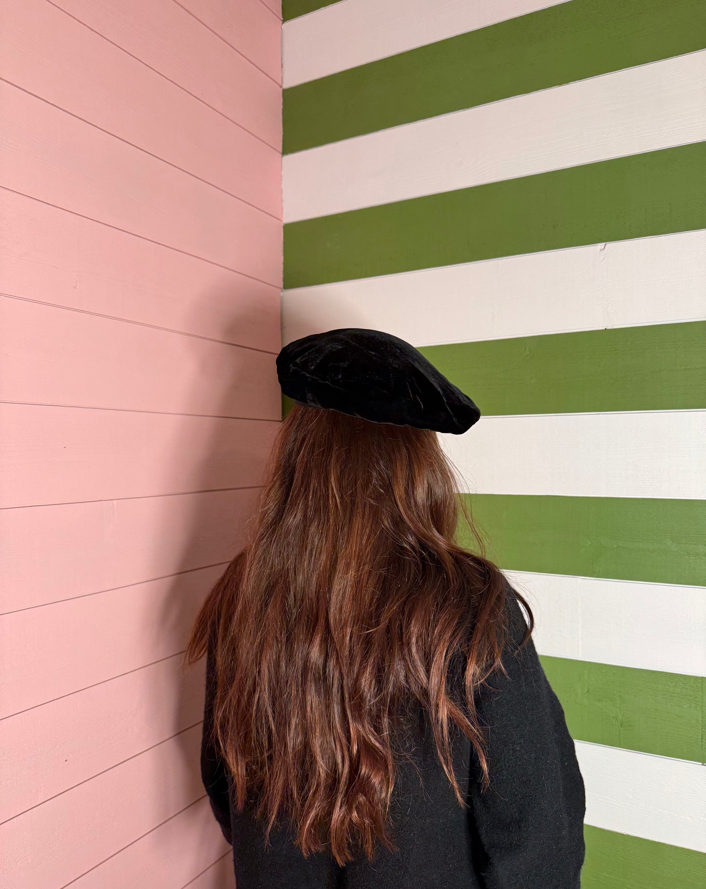 Béret en velours vintage Marquez Le Havre tour de tête 54 cm