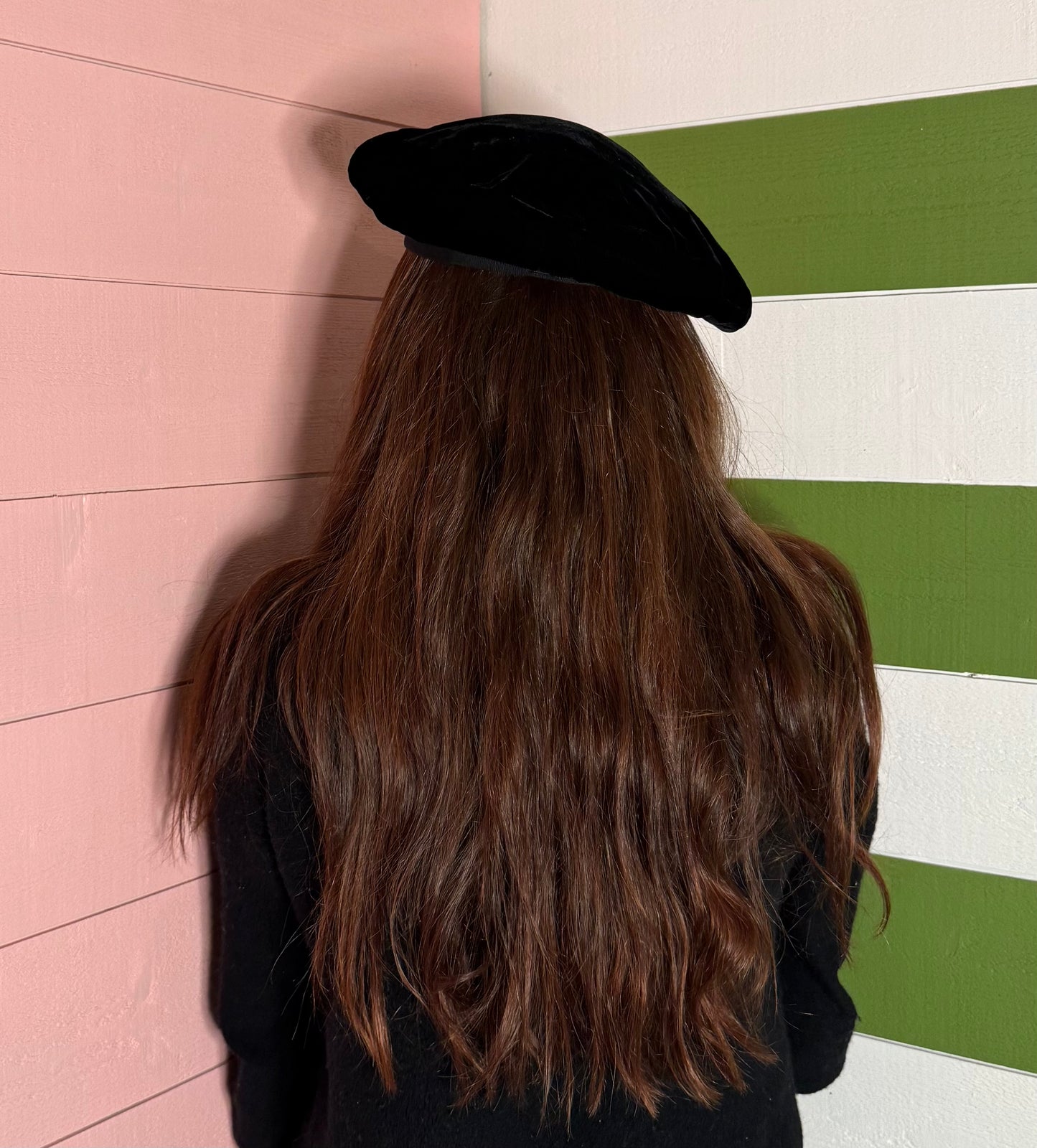 Béret en velours vintage Marquez Le Havre tour de tête 54 cm