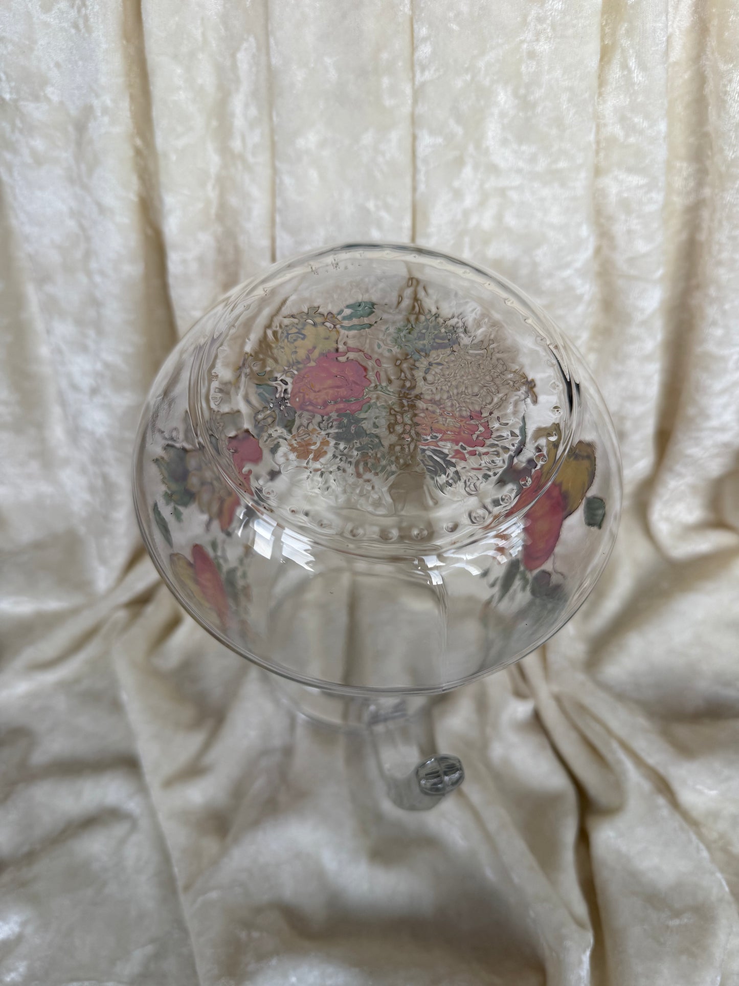 Carafe vintage en verre motifs d'automne France