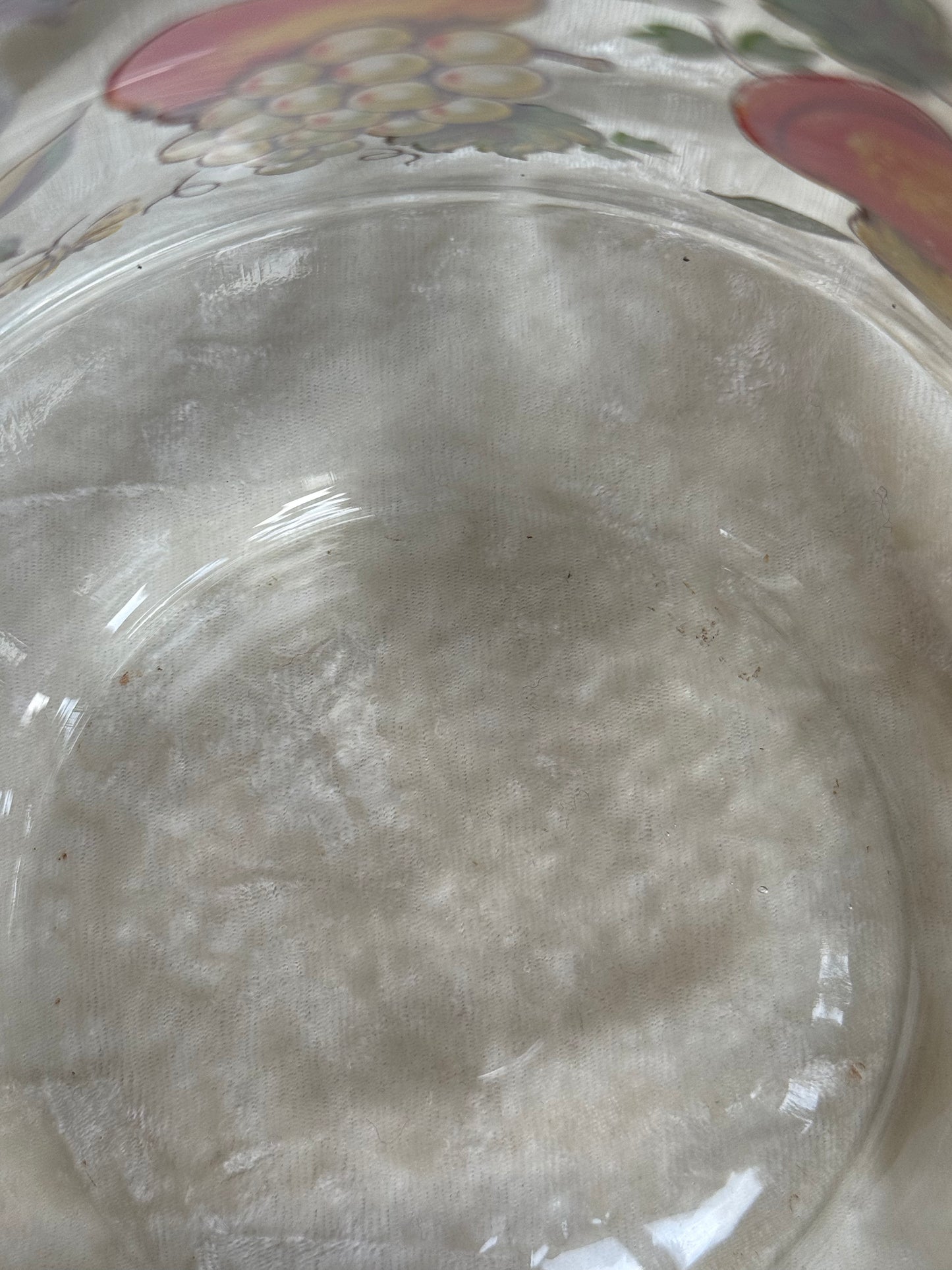 Carafe vintage en verre motifs d'automne France