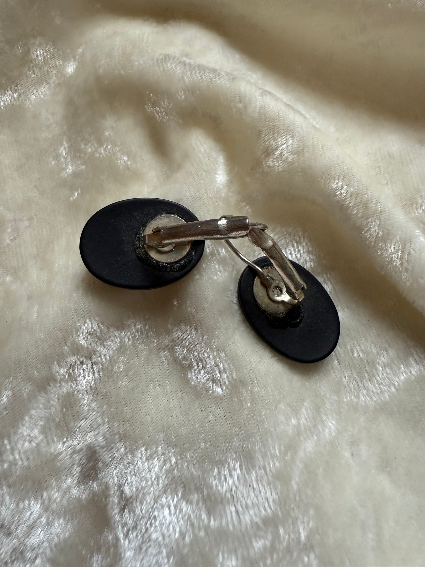 Boucles d'oreilles camée noires & blanches